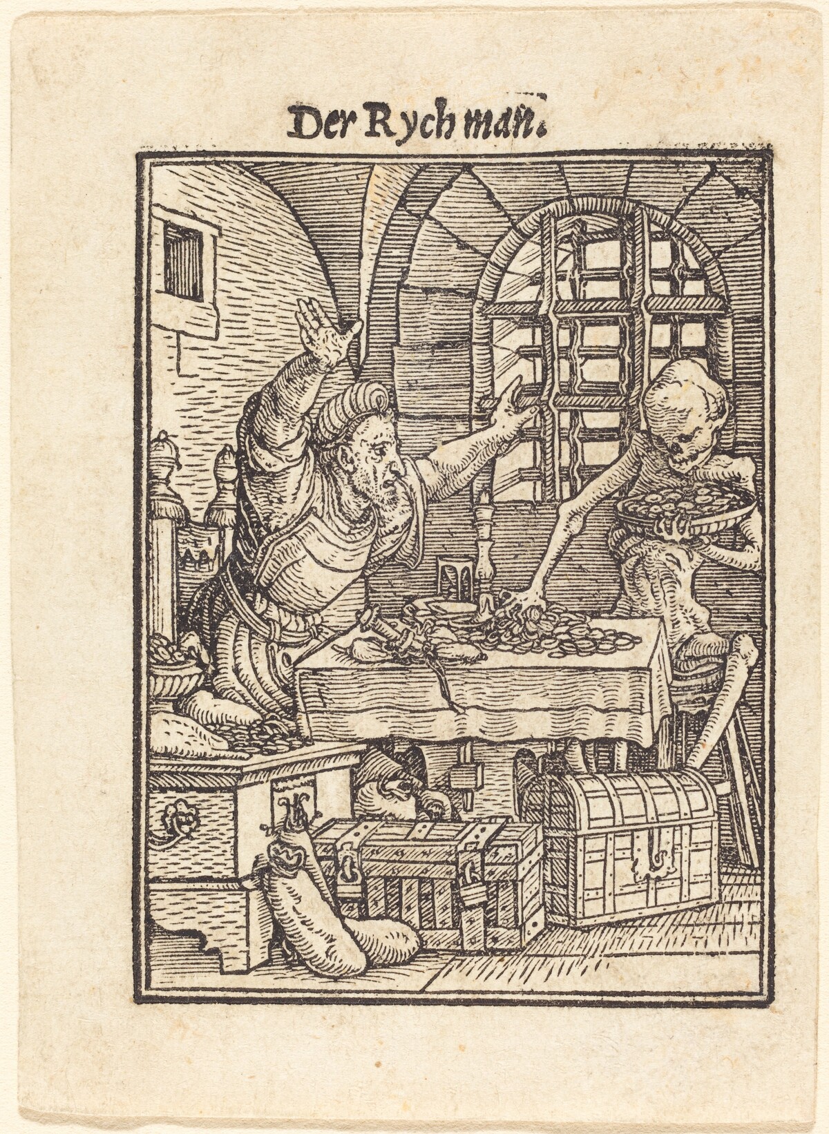 Der Rychman (The Rich Man) by Hans Lützelburger after Hans Holbein the Younger