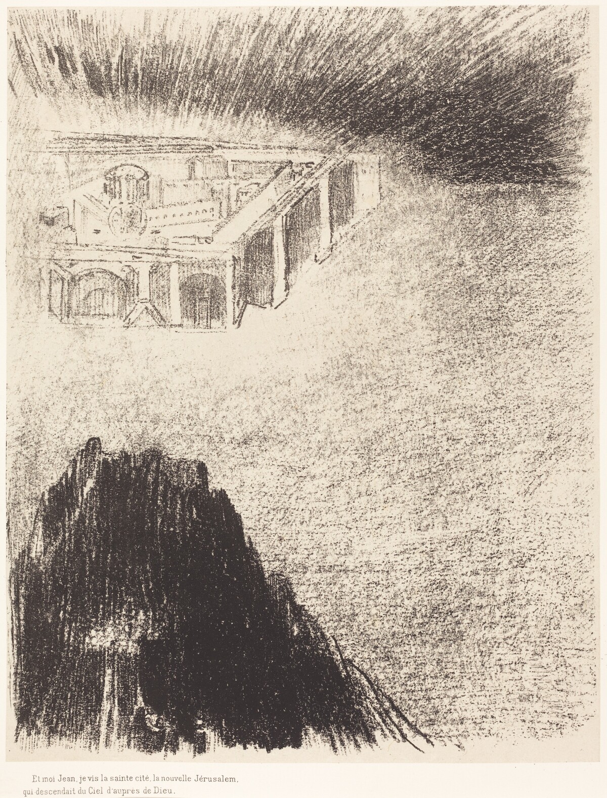 Et moi, Jean, Je vis la sainte cite, la nouvelle Jerusalem, qui descendait du ciel, d'aupres de dieu (And I John saw the holy city, new Jerusalem, coming down from God out of heaven) by Odilon Redon