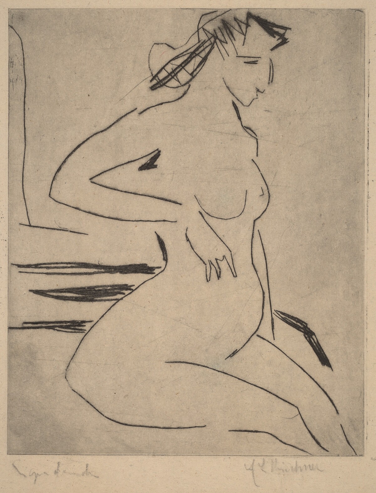 Female Nude Seated by Ernst Ludwig Kirchner