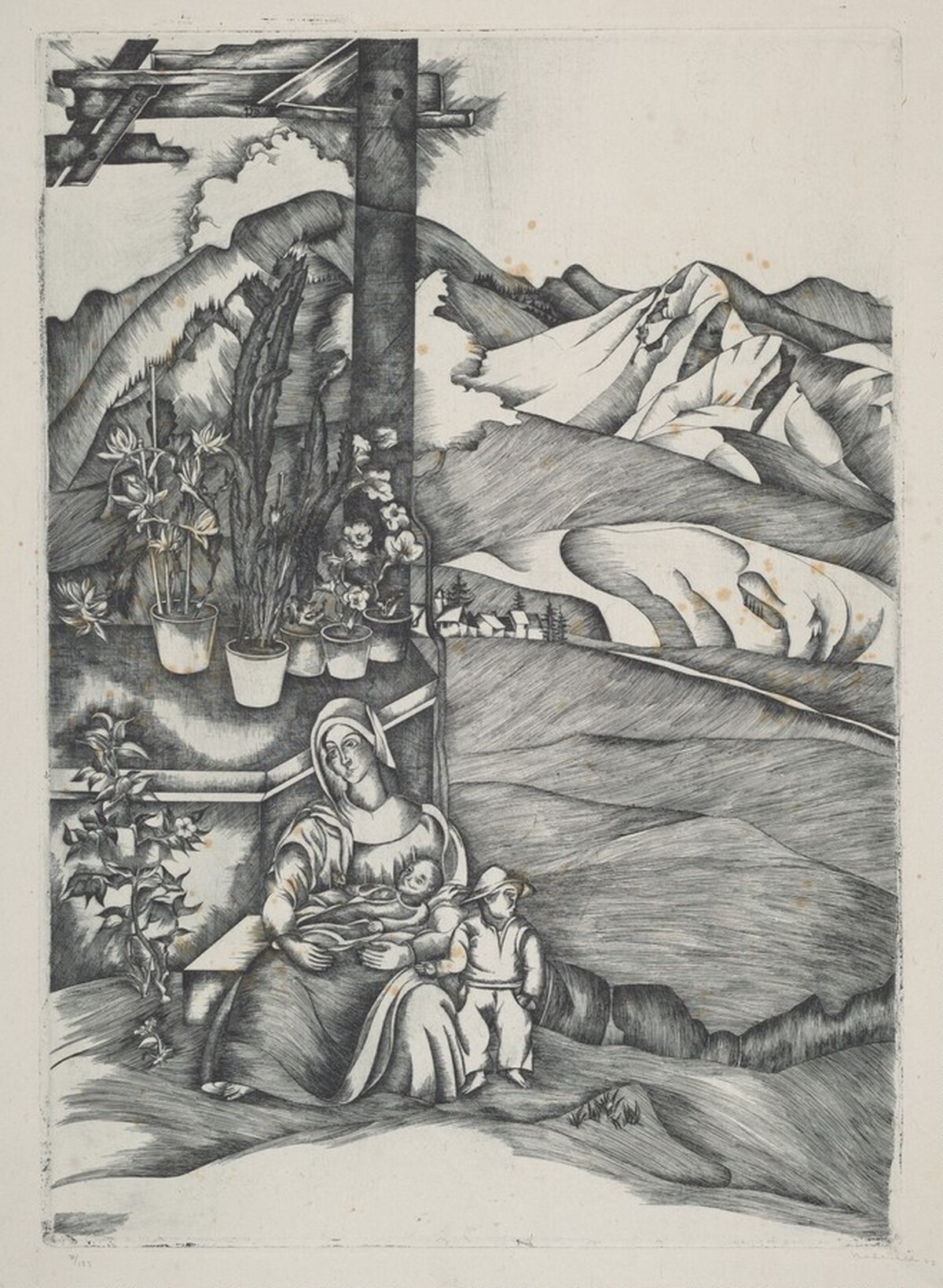Mother with Children by Otto Rodewald