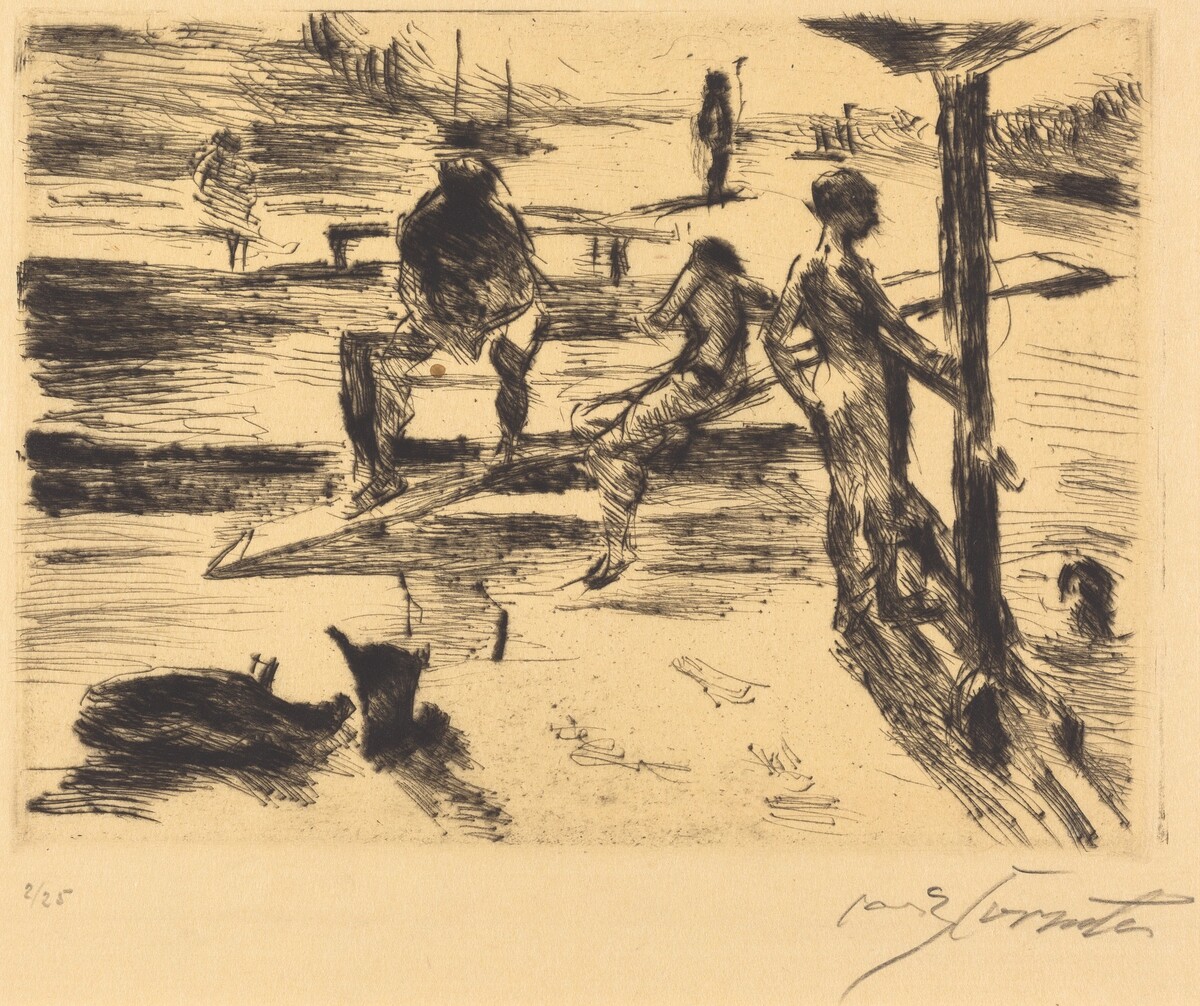 Badeanstalt (Bathing Place) by Lovis Corinth
