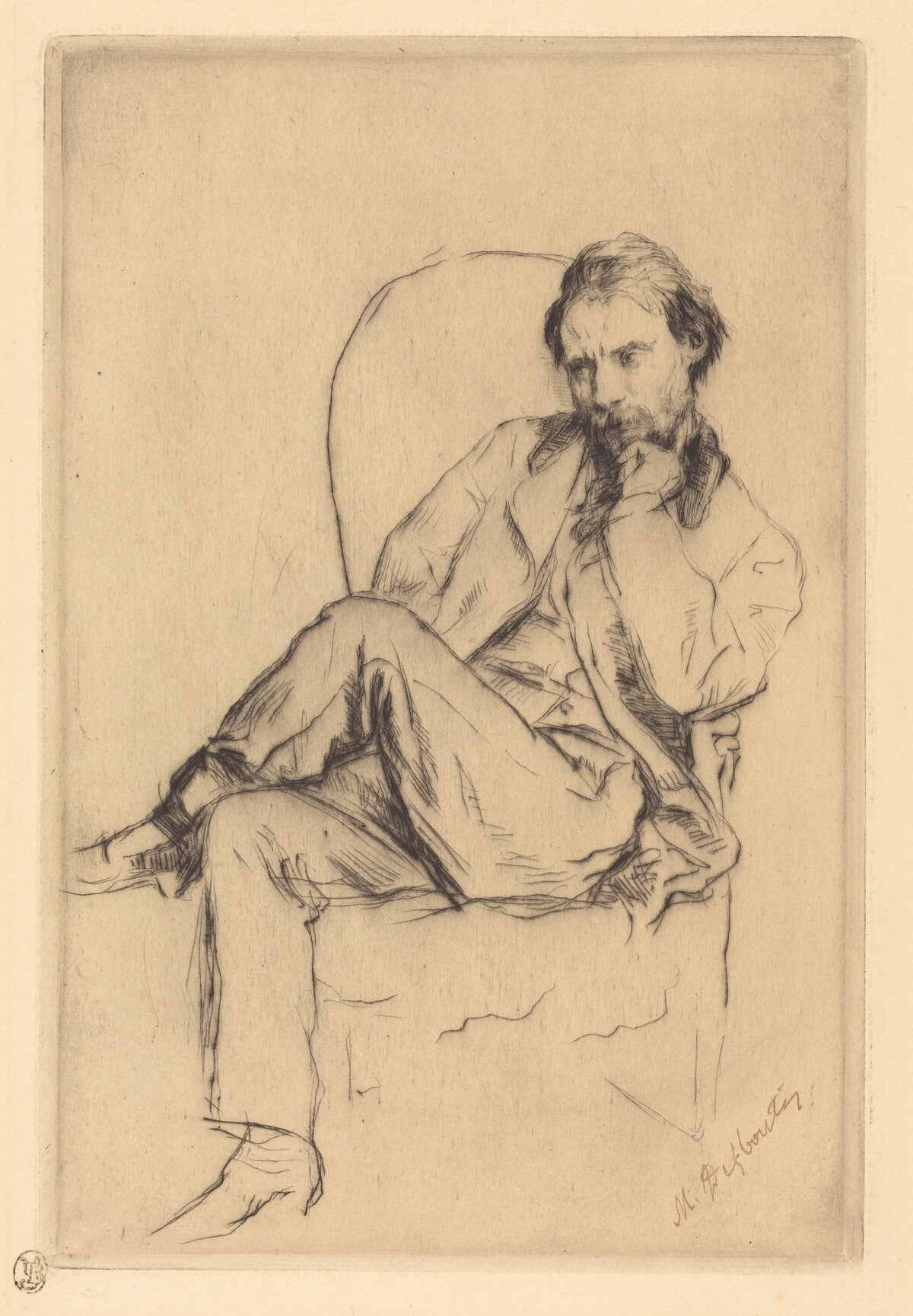 Renoir Seated by Marcellin-Gilbert Desboutin