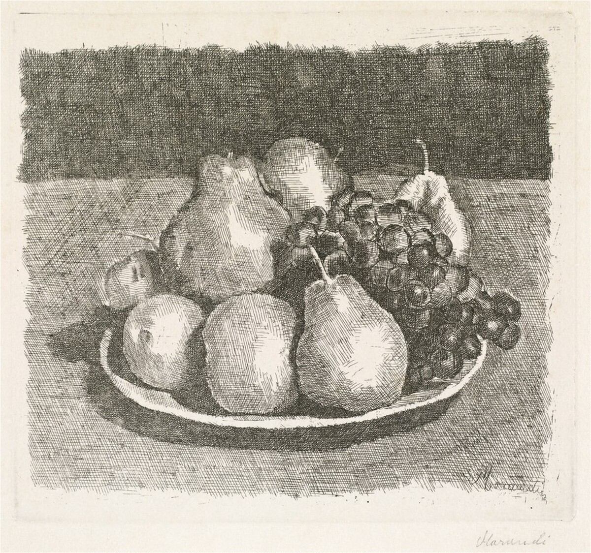 Still Life with Pears and Grapes by Giorgio Morandi