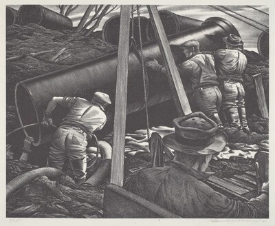 Untitled (Laying Pipe Into Trench)