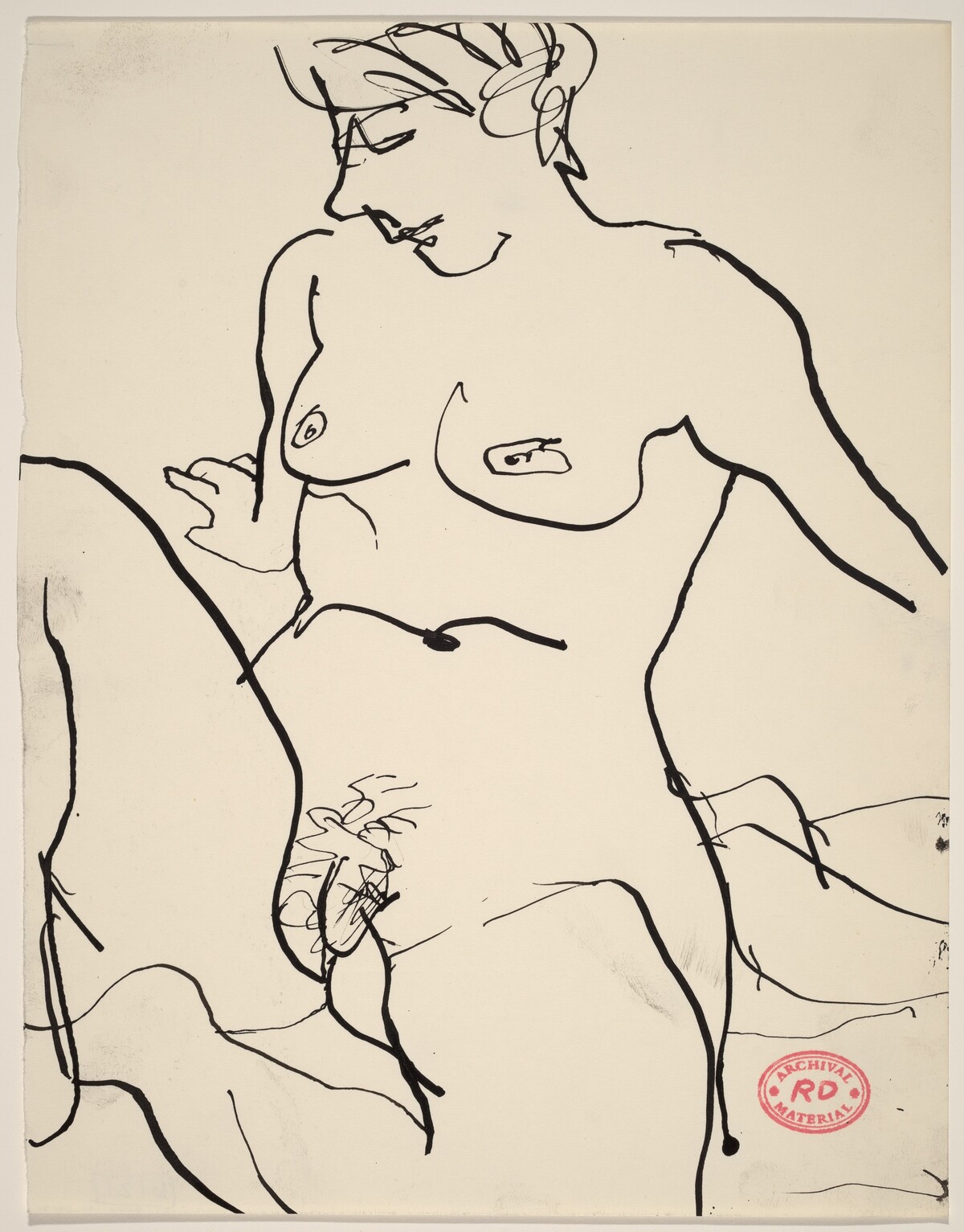 Untitled [nude seated on floor with hands behind her] by Richard Diebenkorn