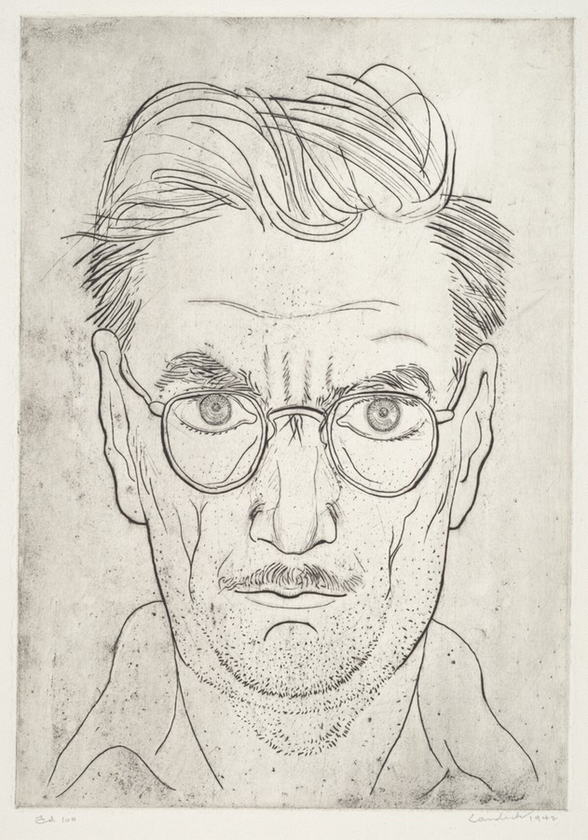Self Portrait in a Shaving Mirror by Armin Landeck