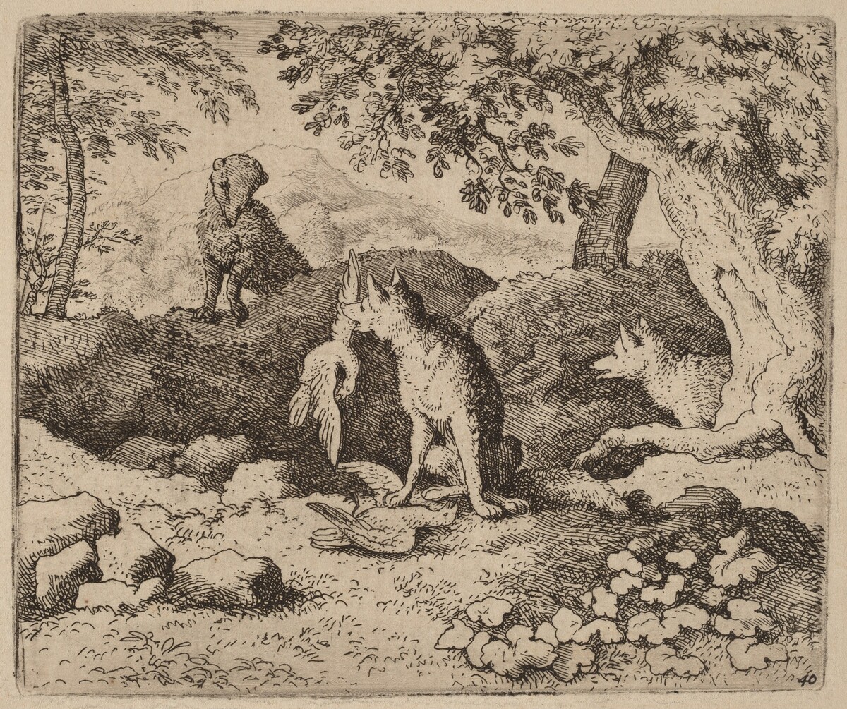 The Badger Goes to Warn Reynard by Allart van Everdingen