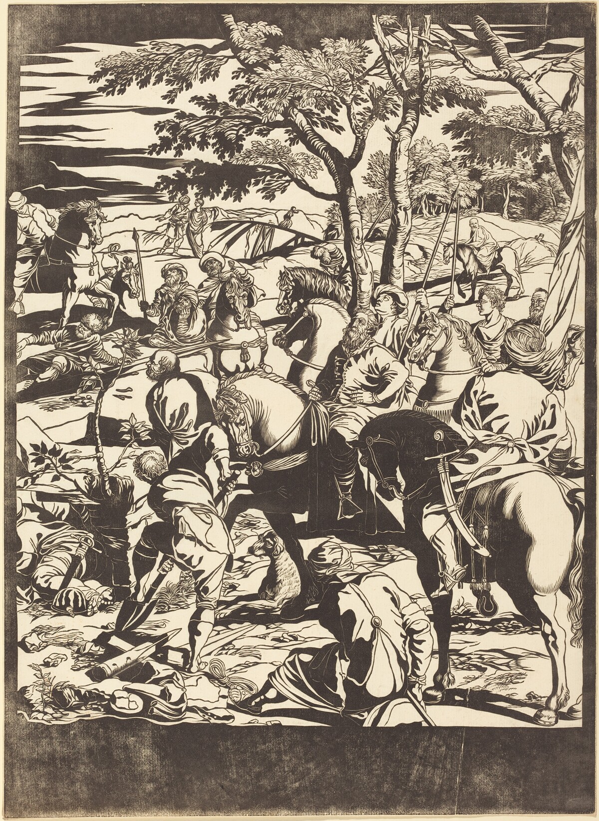 The Crucifixion [right plate] by John Baptist Jackson after Jacopo Tintoretto