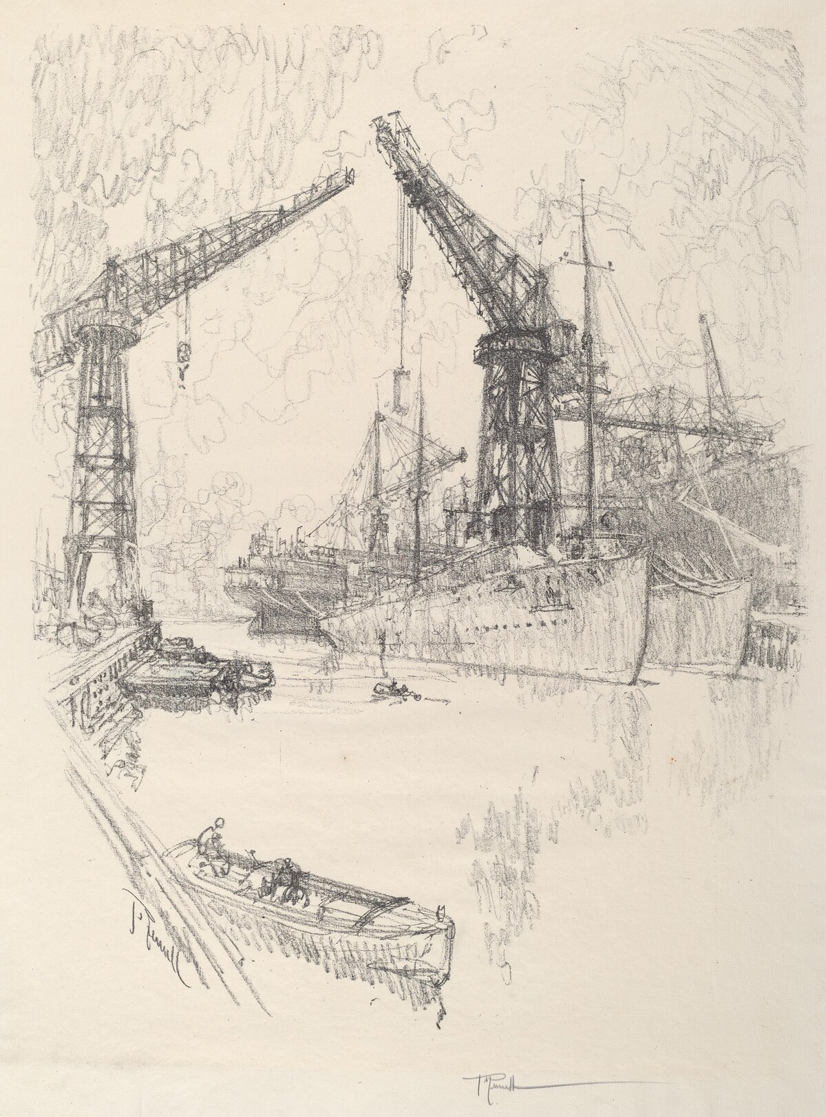 Building Destroyers by Joseph Pennell