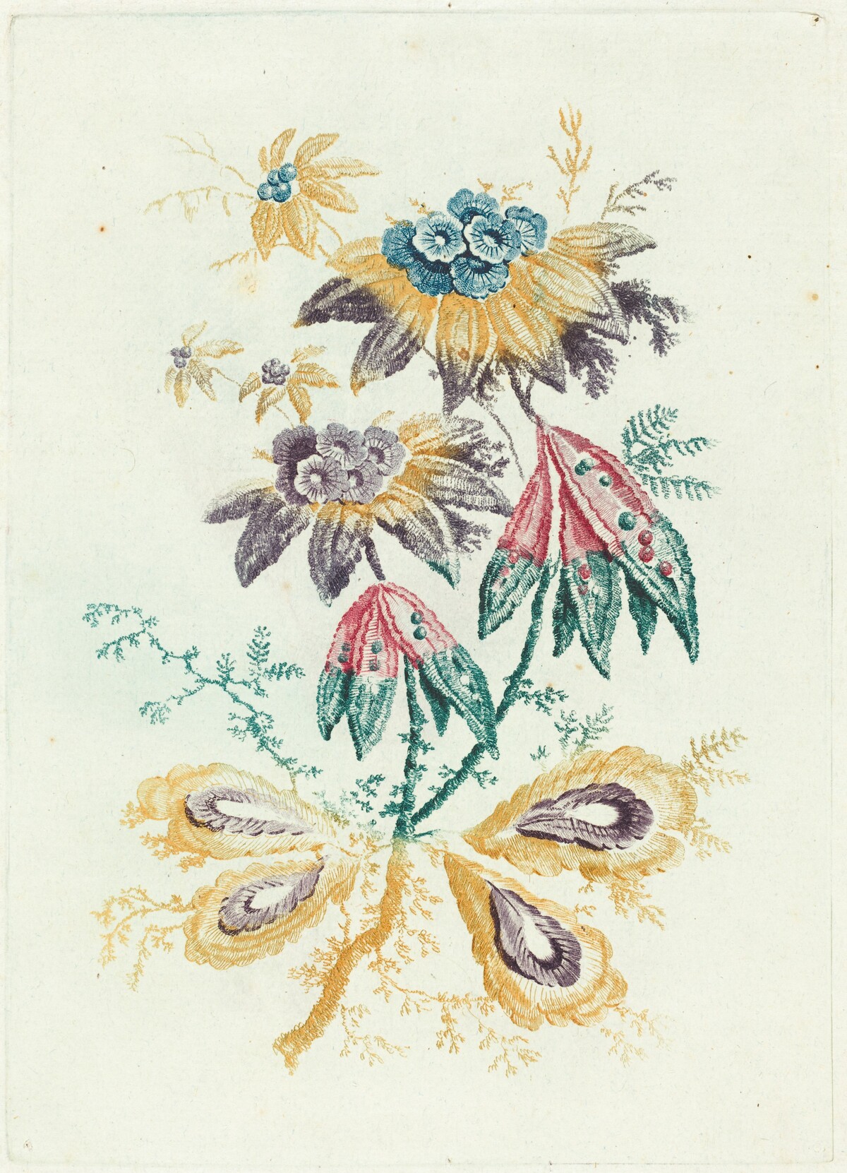 Fantastic Flowers with Peapod Leaves by Anne Allen after Jean-Baptiste Pillement