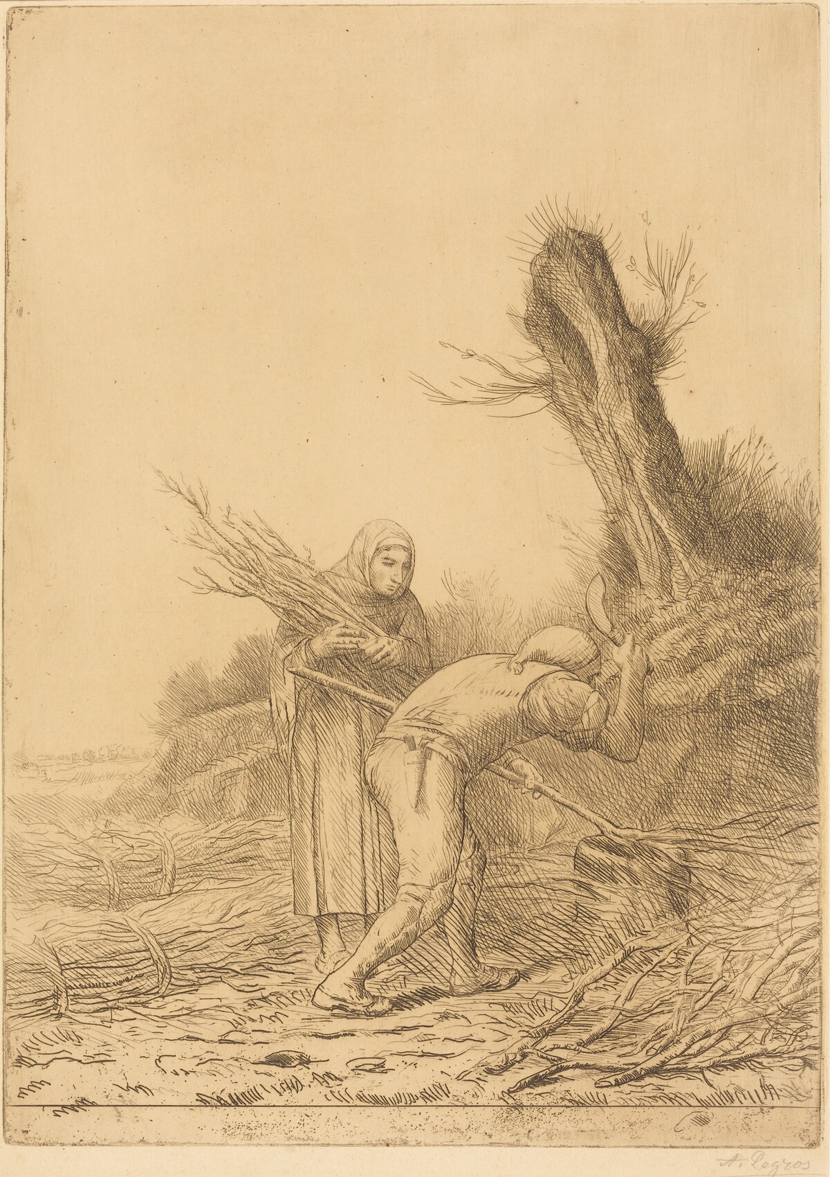 Fagot-makers (Les faiseurs de fagots) by Alphonse Legros