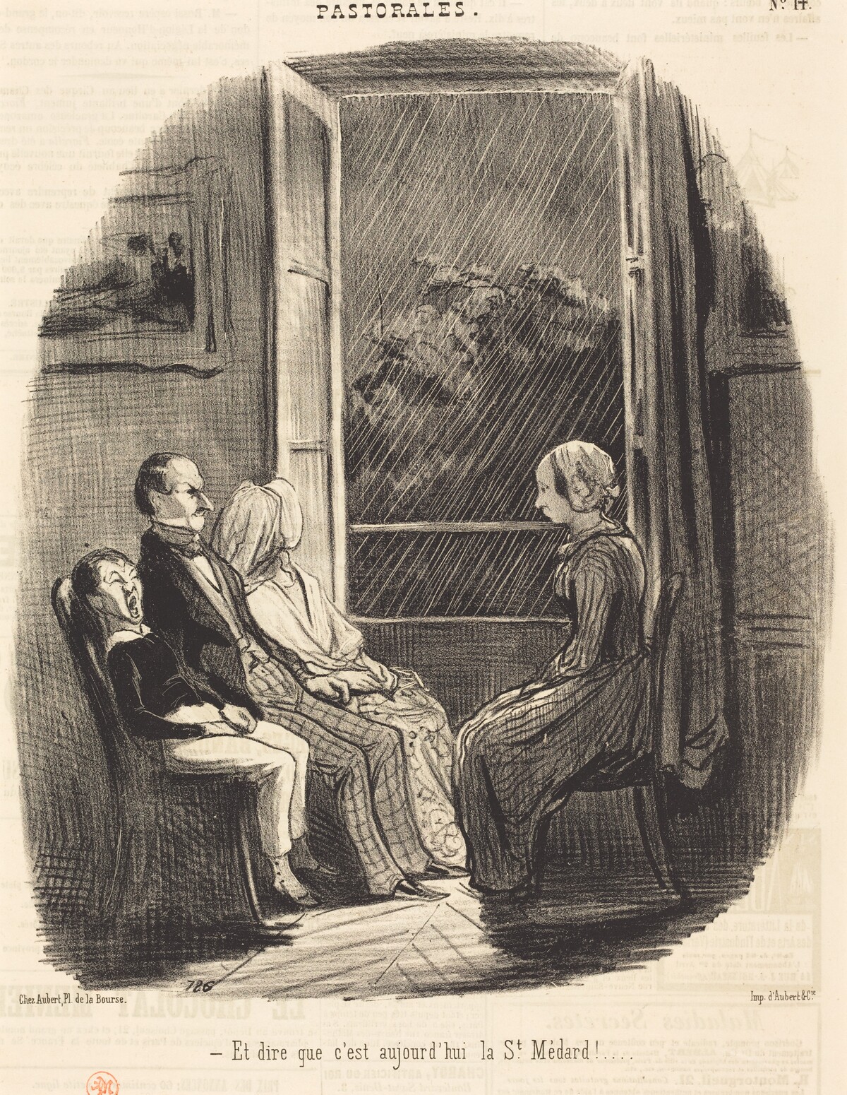 Et dire que c'est aujourd'hui la Saint-Médard! by Honoré Daumier