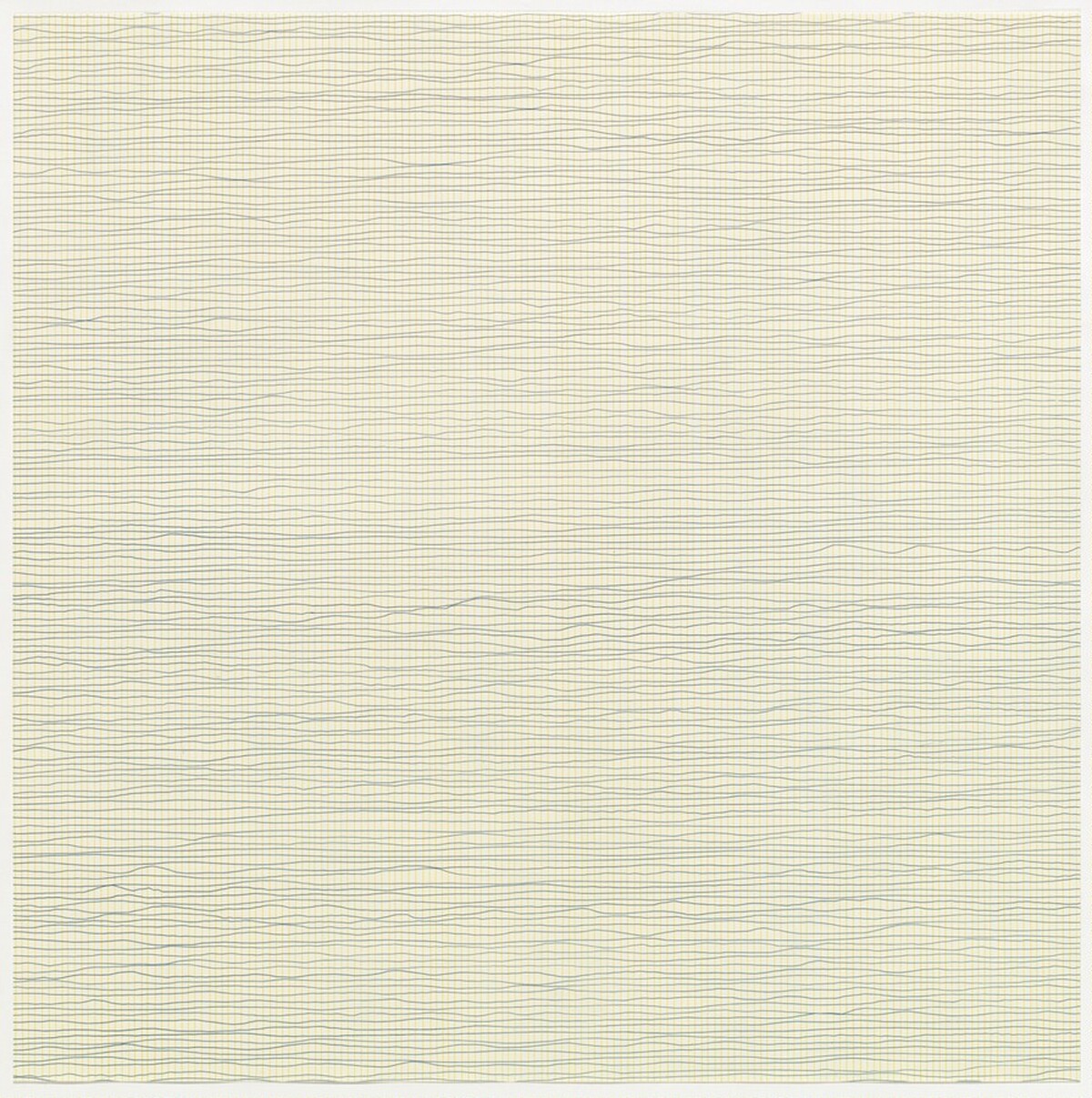 Color Grids (#6, Yellow Straight/Blue Not-Straight) by Sol LeWitt