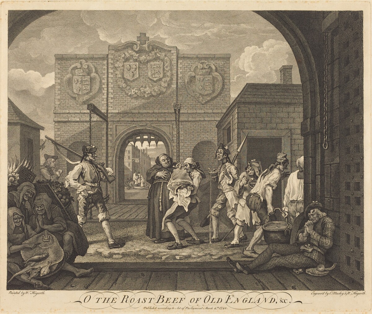 The Gate of Calais, or The Roast Beef of Old England by William Hogarth and Charles Mosley