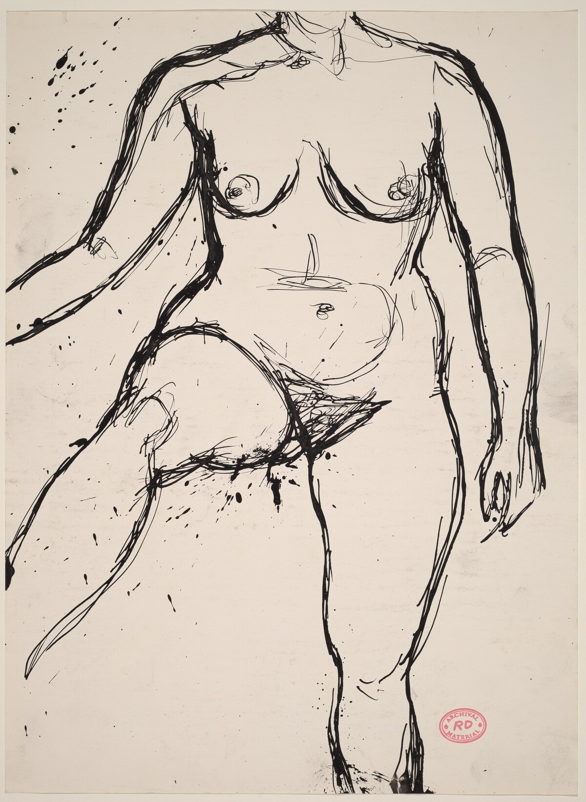 Untitled [neck-to-shin view of nude with her right leg lifted] by Richard Diebenkorn