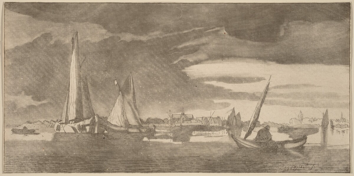 River with Town by Cornelis Ploos van Amstel (editor) and Bernhard Schreuder (printmaker), after Pieter Coopse