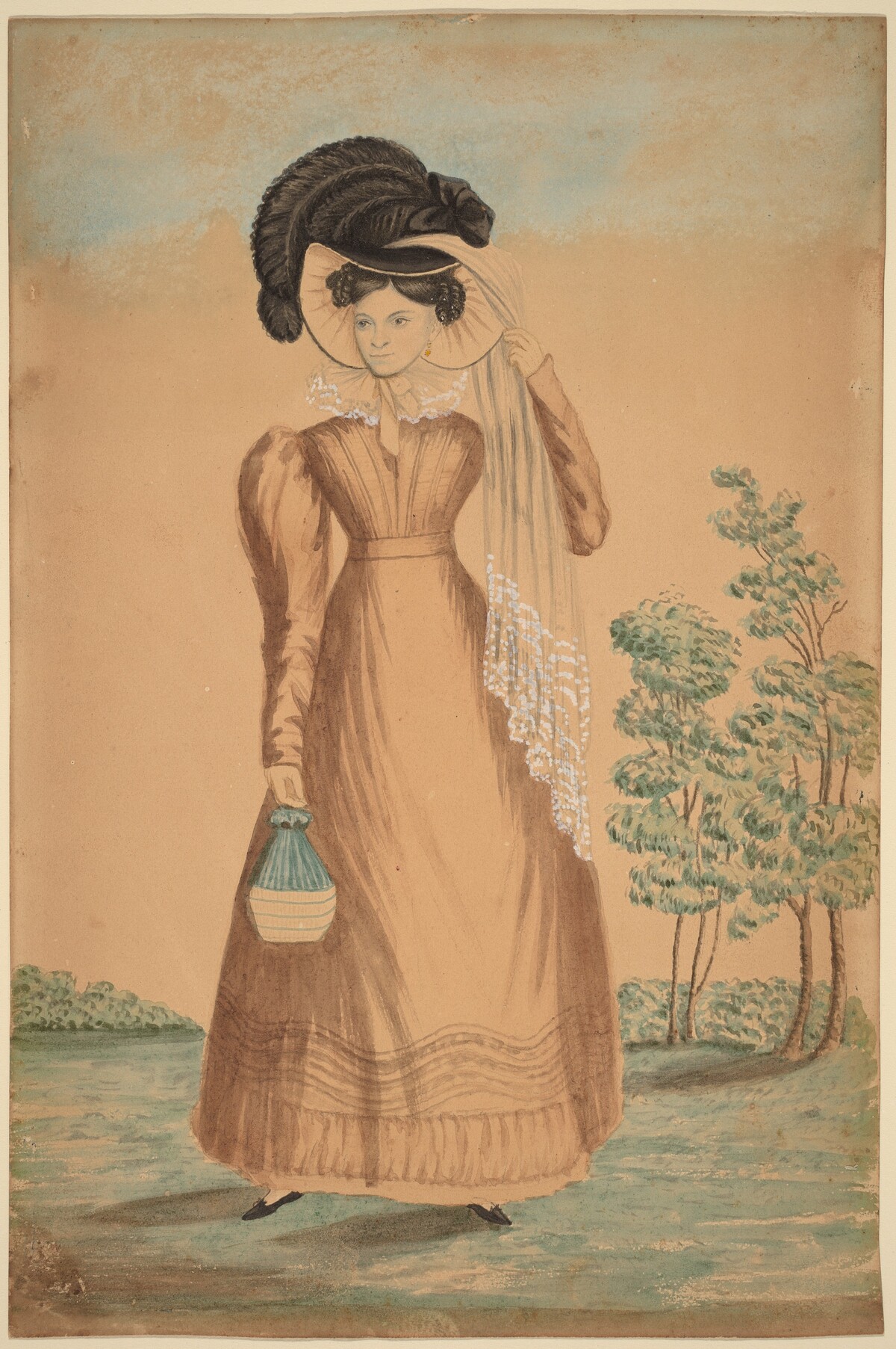 Woman with Plumed Hat by American 19th Century