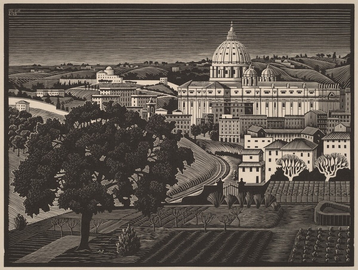 St. Peter's from the Gianicolo by M.C. Escher