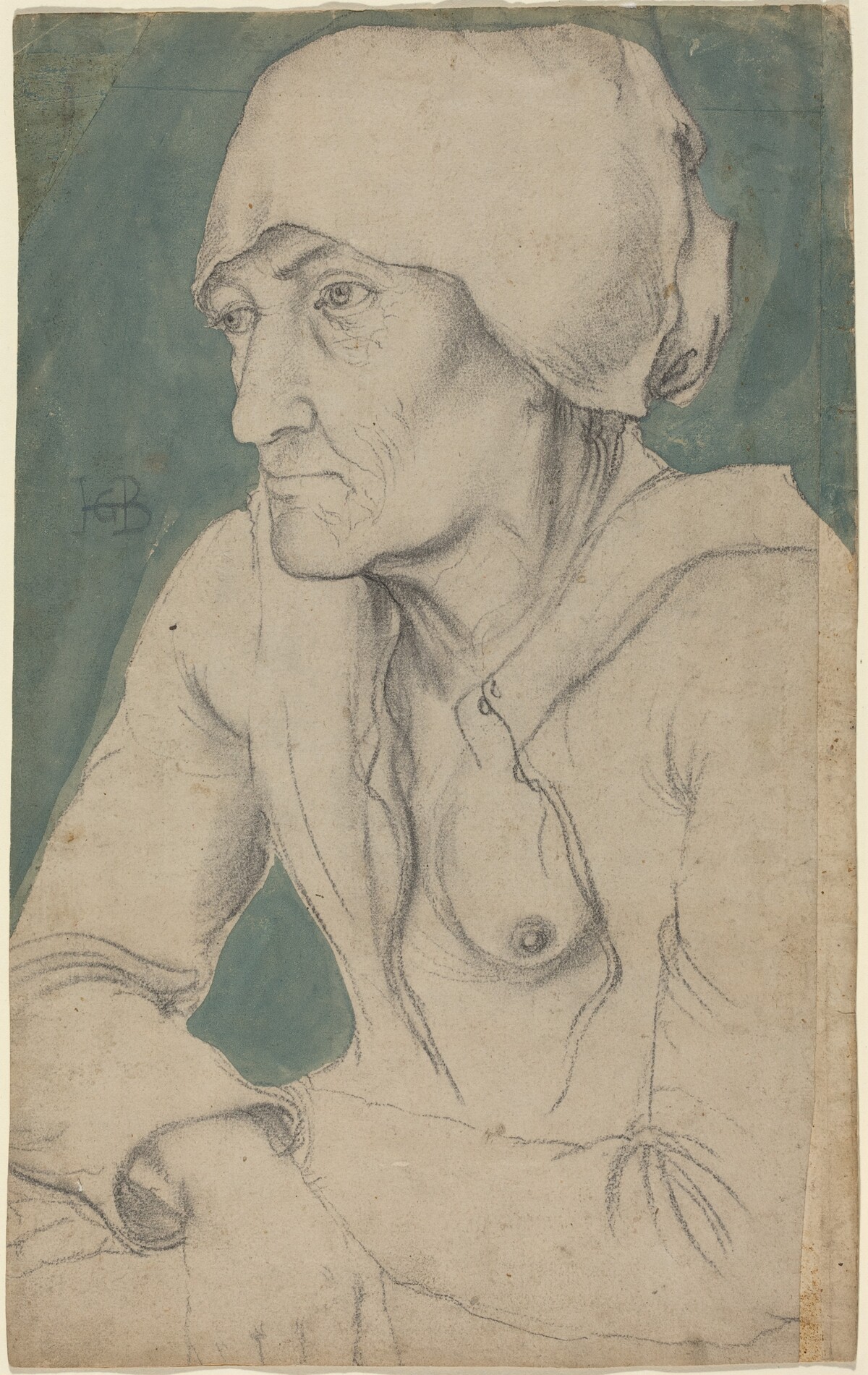 Half-Figure of an Old Woman with a Cap by Hans Baldung Grien