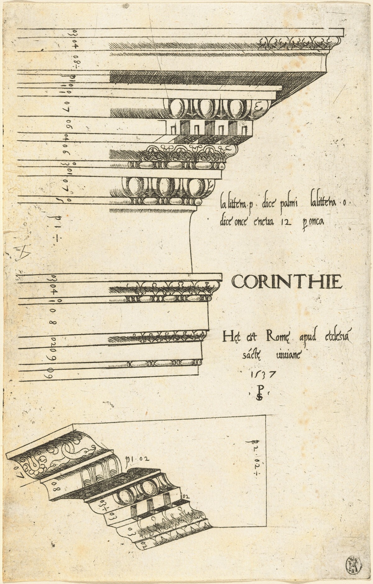 Entablature from the Church of Saint Bibiana, Rome by Master PS