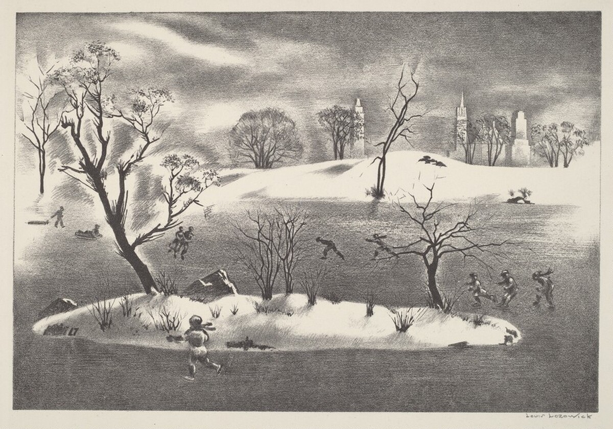 Skaters' Island by Louis Lozowick