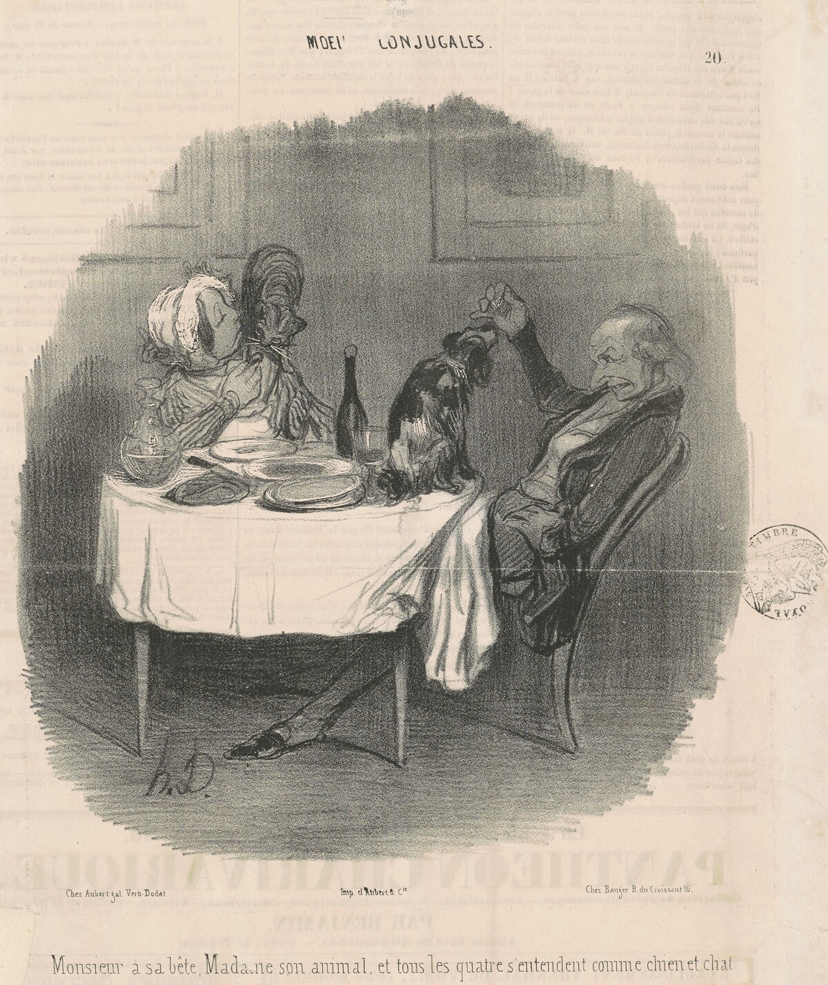 Monsieur a sa bête, Madame son animal... by Honoré Daumier