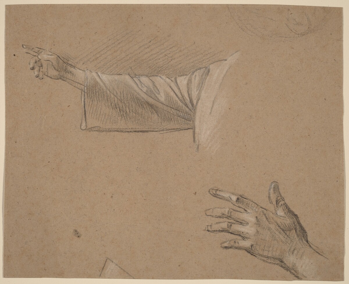 Study of a Right Arm and a Left Hand by Benjamin West