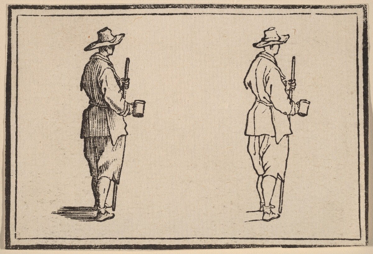 Peasant with a Cup by Edouard Eckman after Jacques Callot