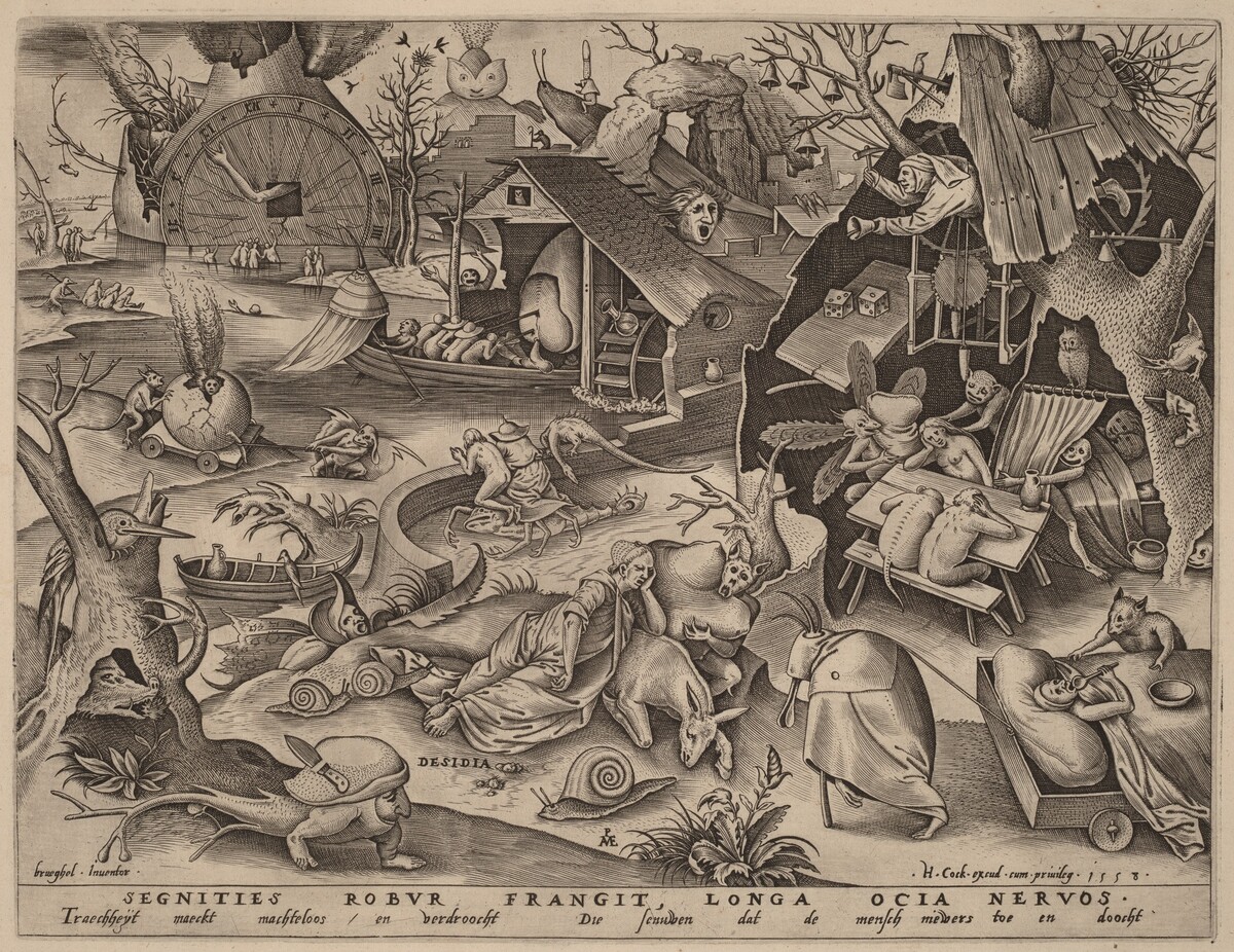Sloth by Pieter van der Heyden after Pieter Bruegel the Elder