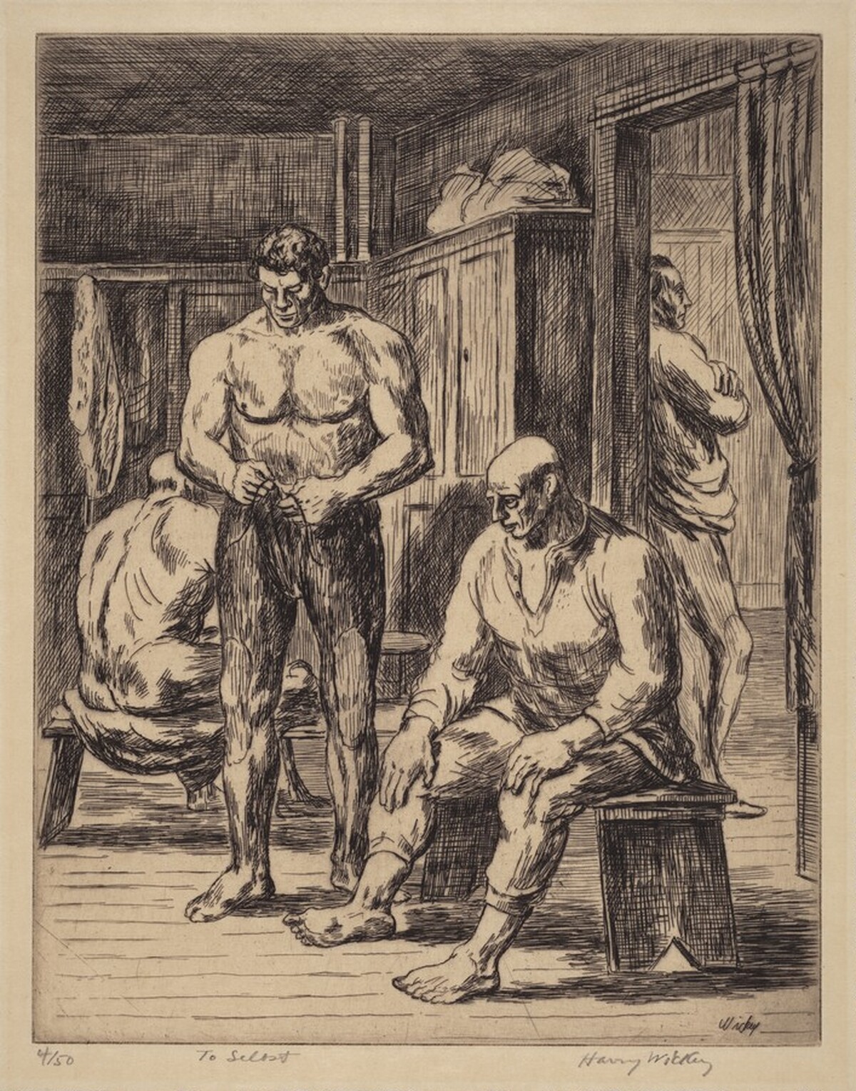 Wrestlers #2 by Harry Newman Wickey