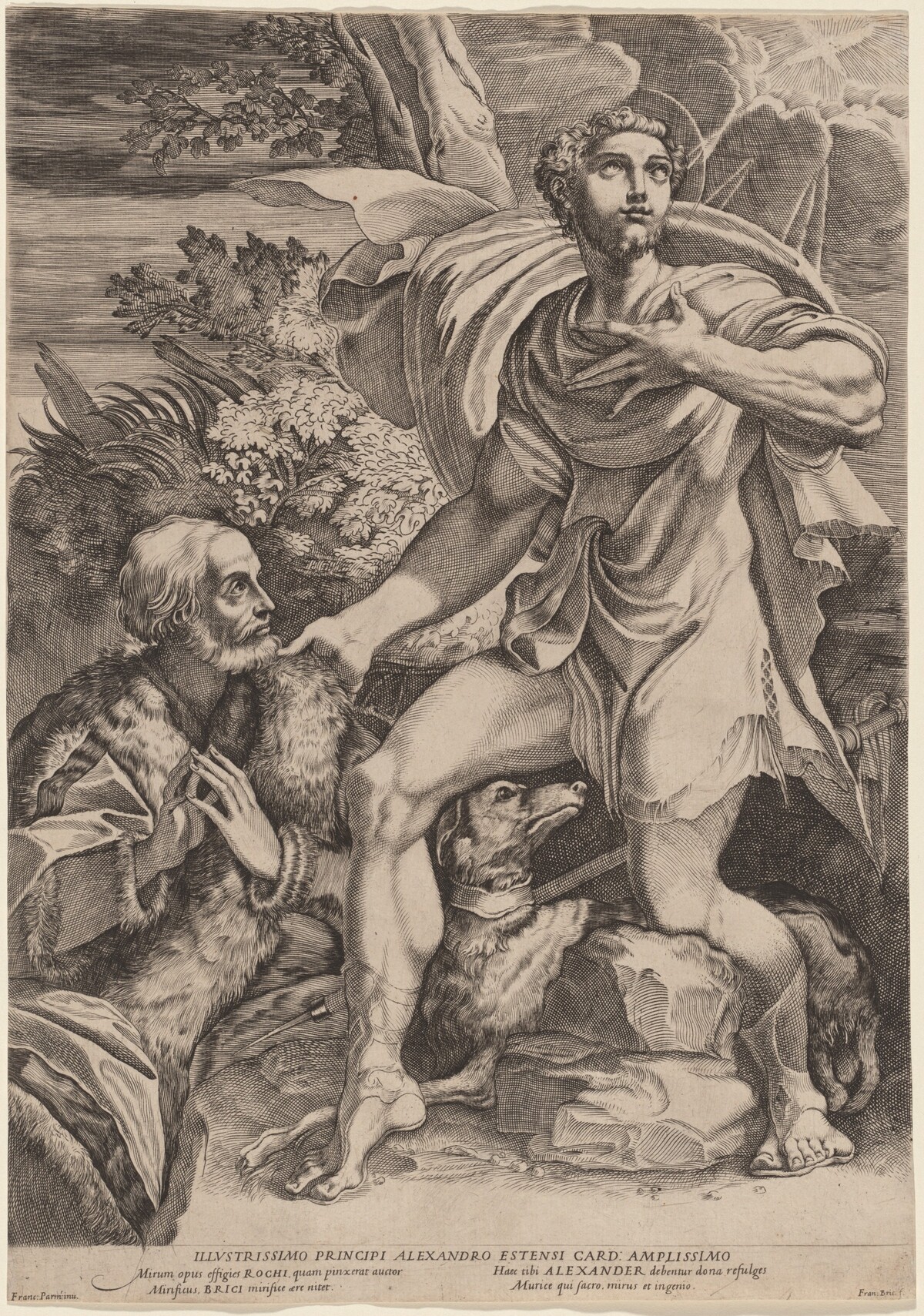 Saint Roch with a Donor by Francesco Brizio, after Parmigianino