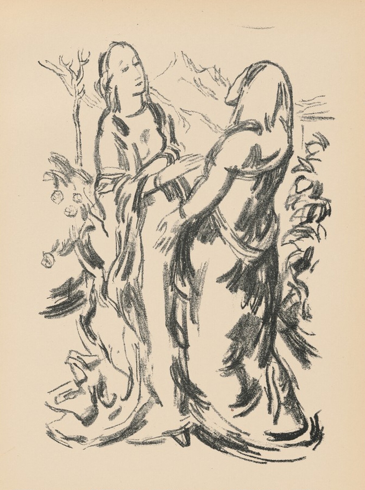 Heimuchung (The Visitation) from Deutsche Graphiker der Gegenwart (German Printmakers of Our Time) by Karl Caspar