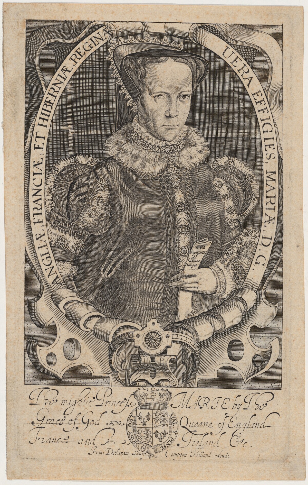Mariae, D.G. Angliae, Franciae et Hiberniam Reginae (Mary I) by Francis Delaram