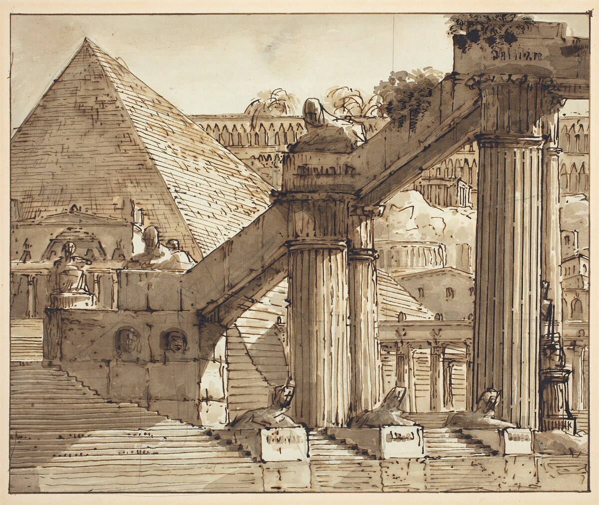 Egyptian Stage Design by Pietro Gonzaga