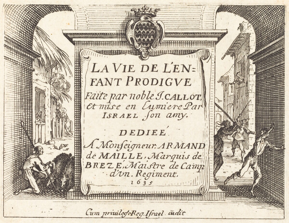Frontispiece for "The Prodigal Son" by Jacques Callot