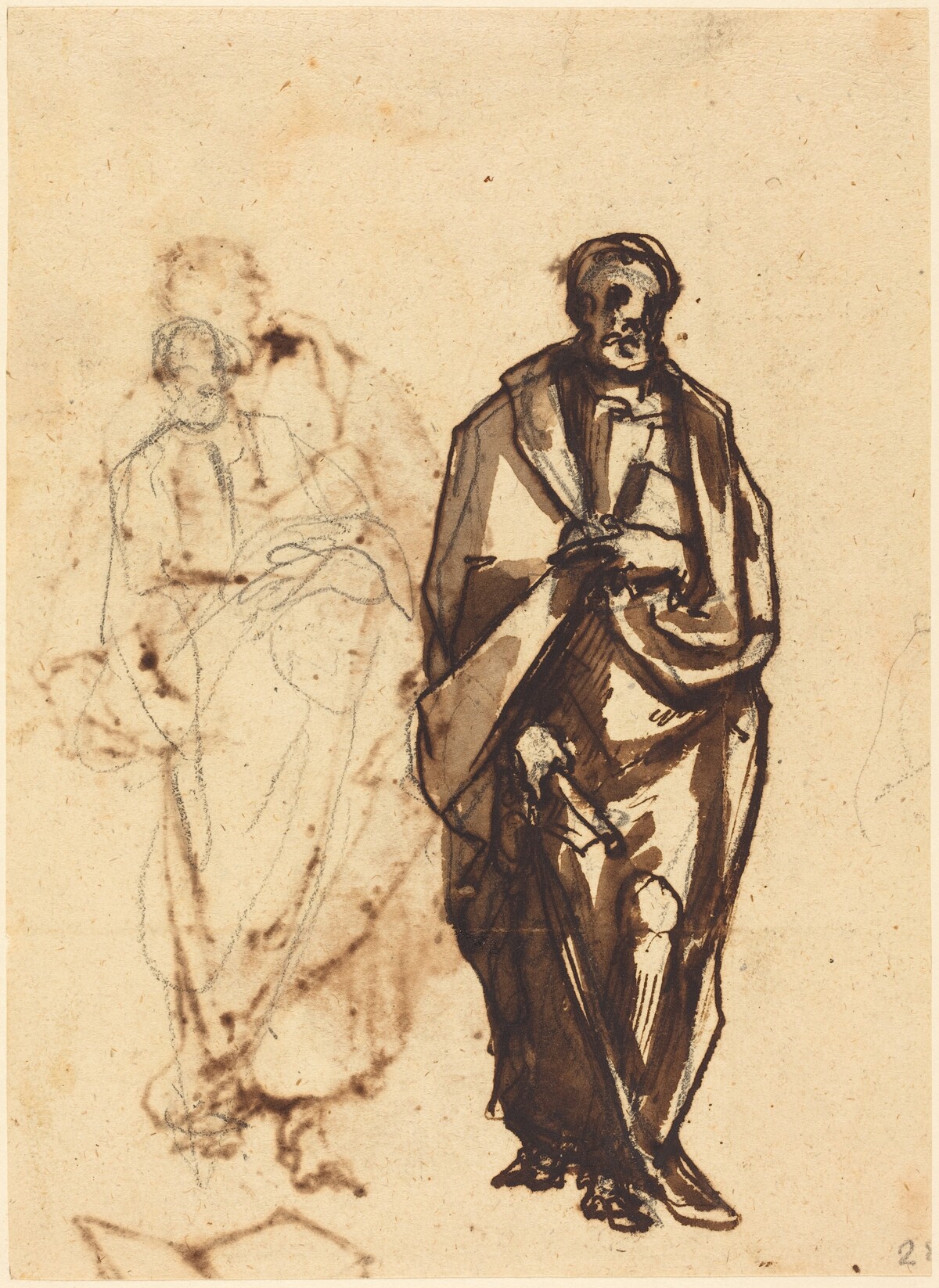 Draped Figure with a Staff by Cherubino Alberti