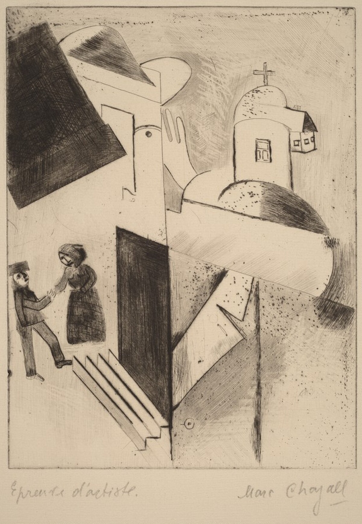 The Greeting by Marc Chagall
