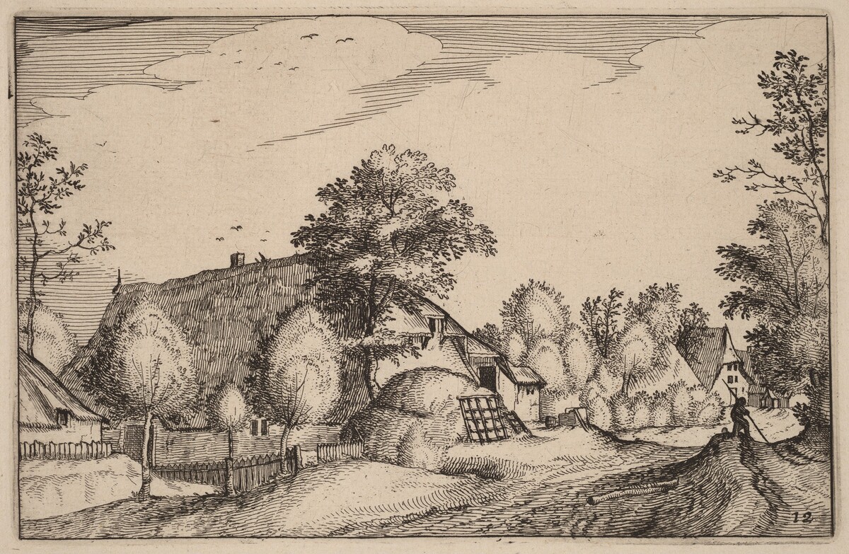 Village Road by Claes Jansz Visscher after Lucas van Doetechum after Master of the Small Landscapes after Johannes van Doetechum, the Elder