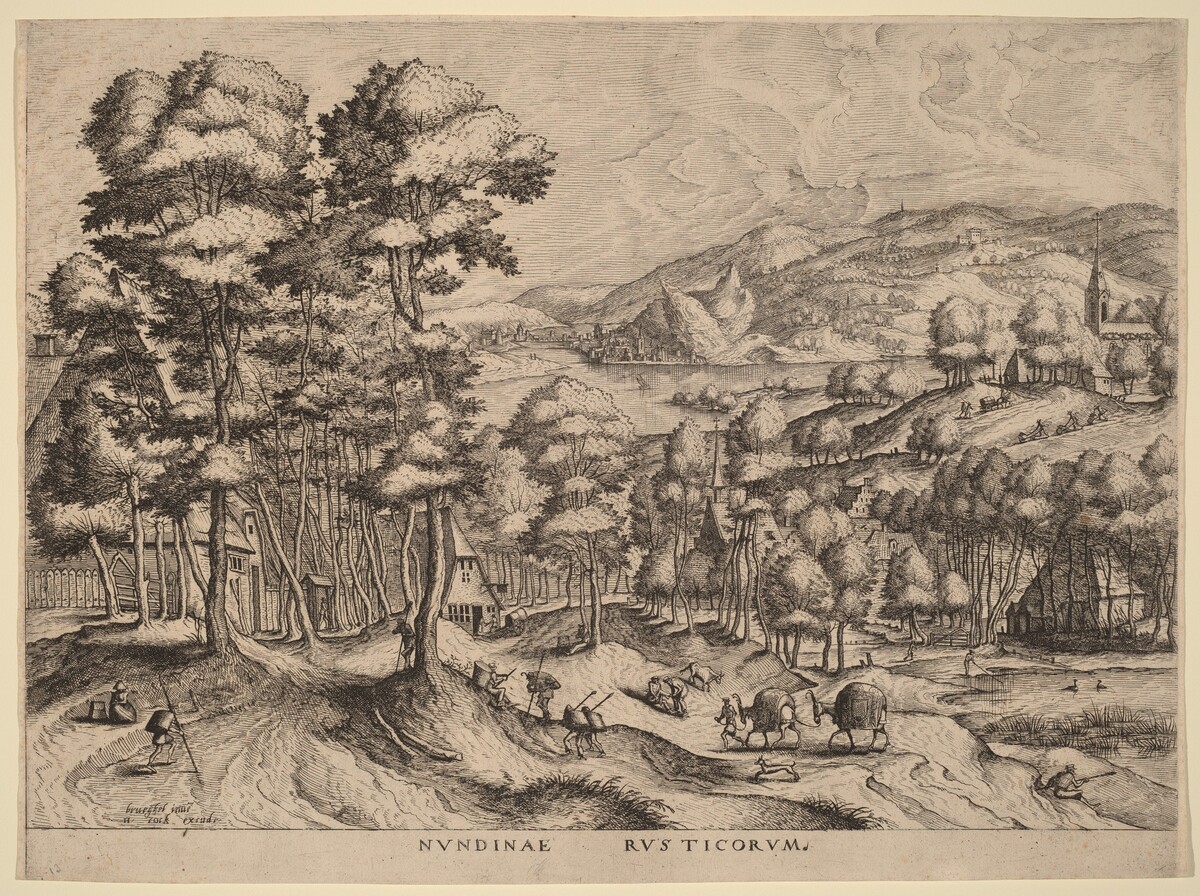 Nundinae Rusticorum (Rustic Market) by Johannes van Doetechum the Elder and Lucas van Doetechum, after Pieter Bruegel the Elder