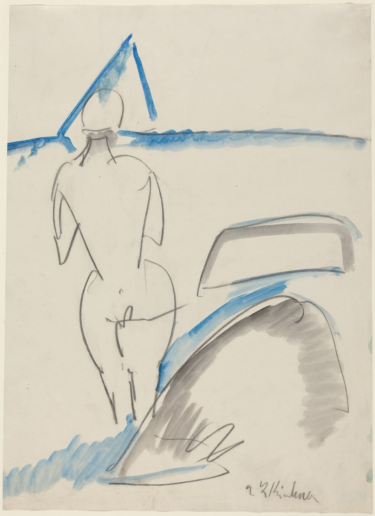Bather on the Beach by Ernst Ludwig Kirchner