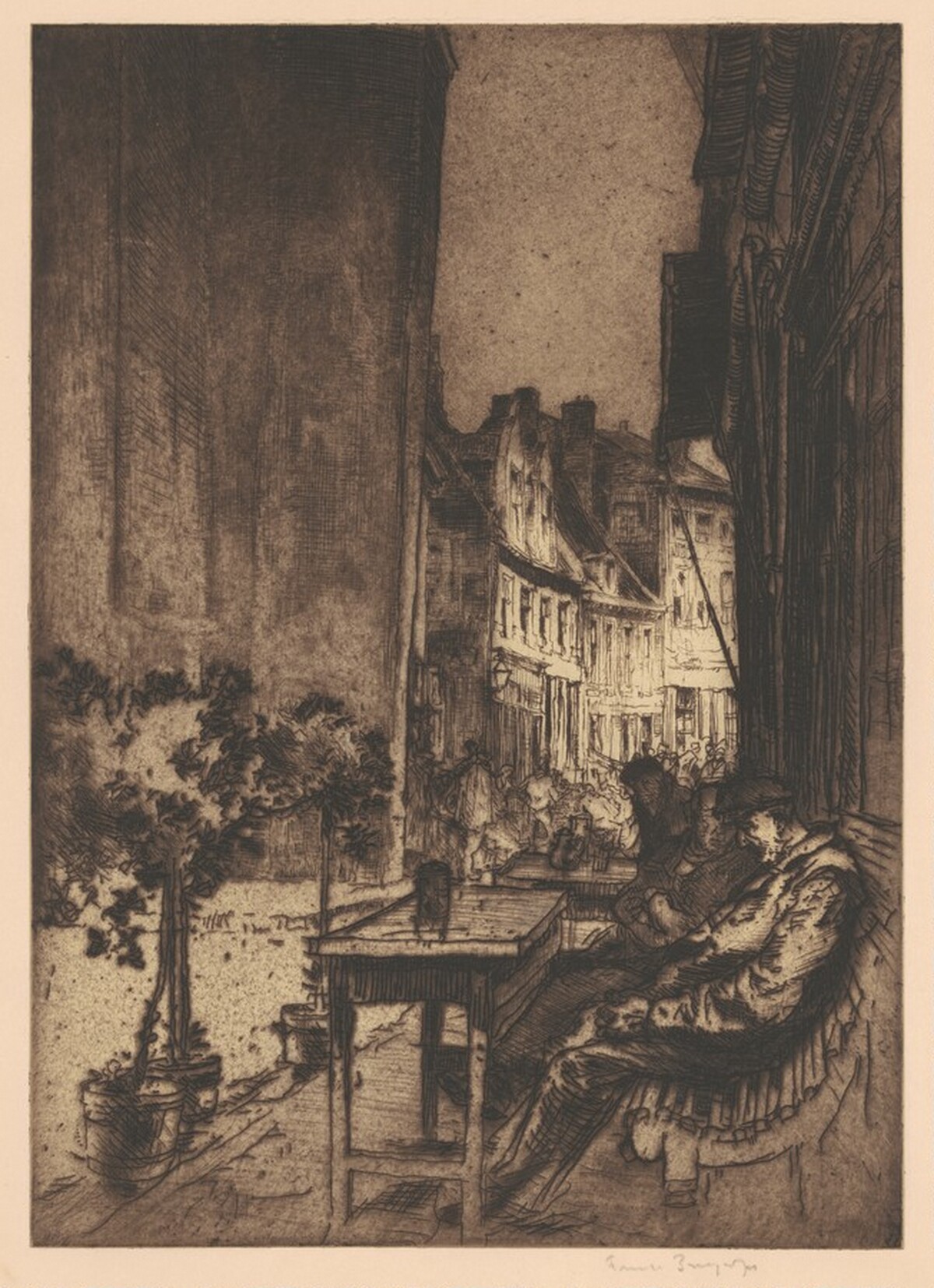 A Café, Furnes by Frank Brangwyn