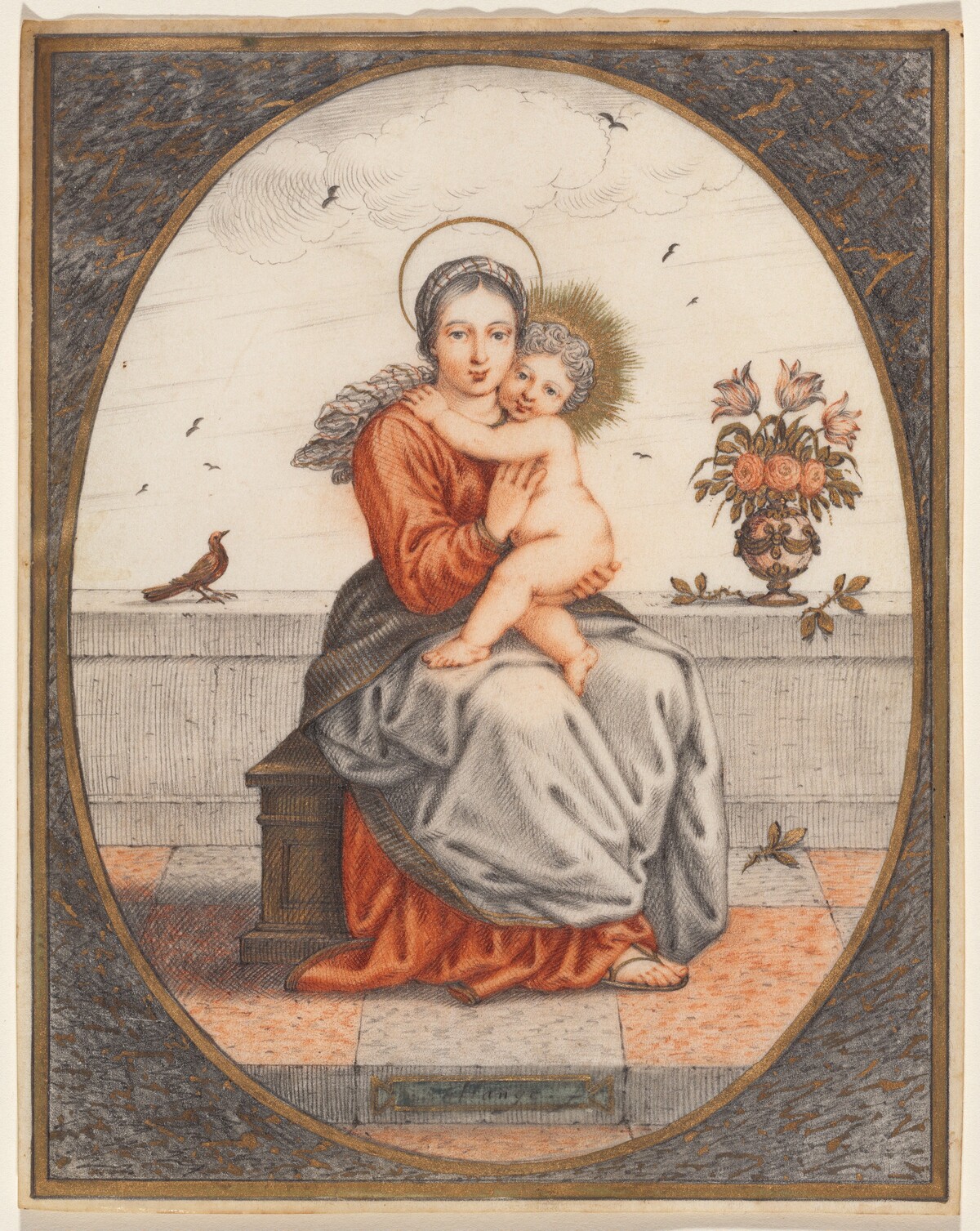 The Madonna and Child Seated before a Ledge by Thierry Bellange