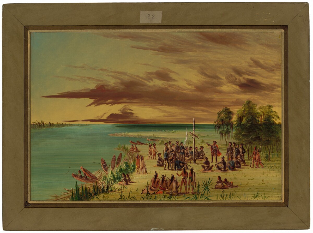 La Salle Claiming Louisiana for France.  April 9, 1682 by George Catlin
