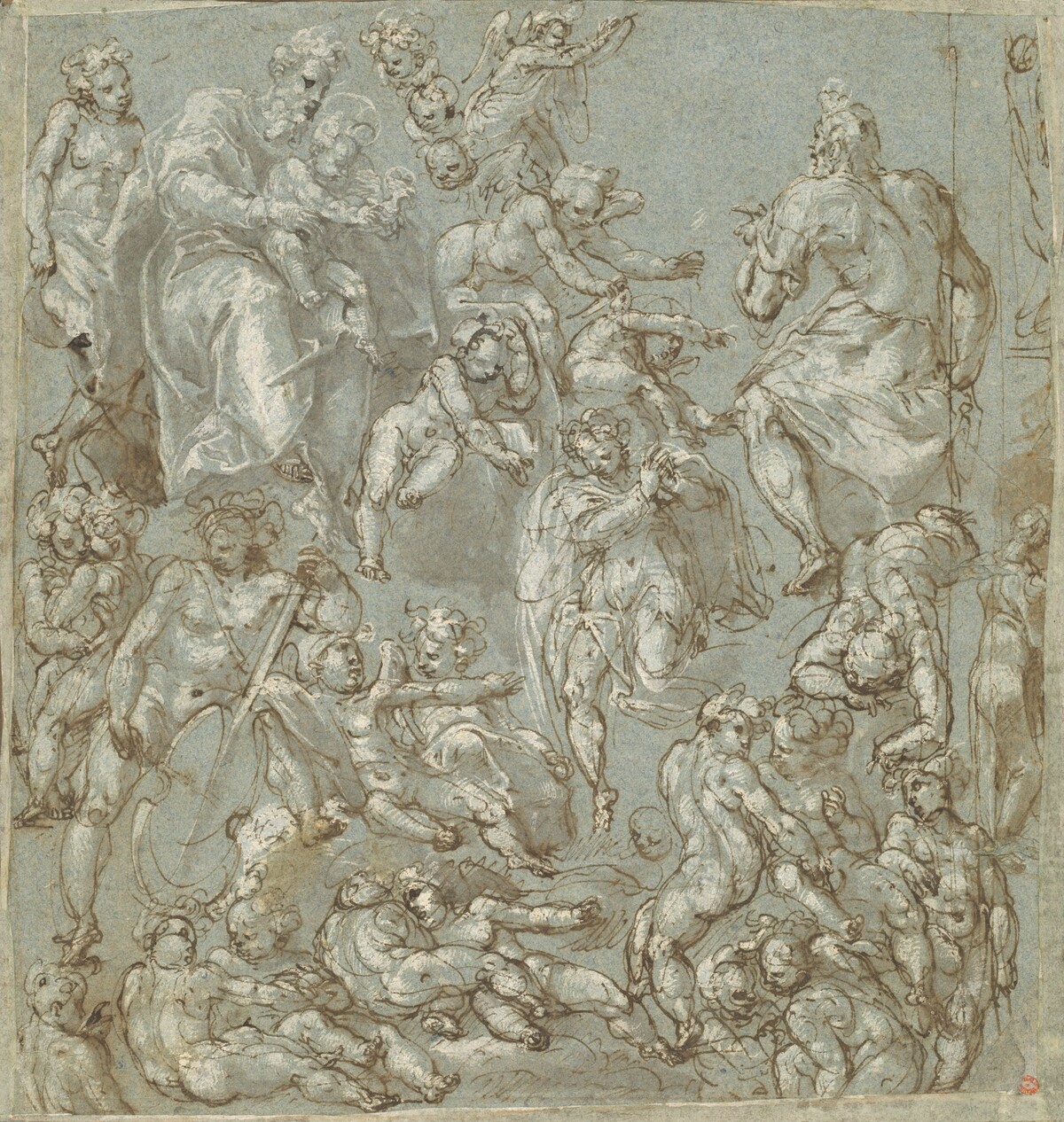 Saint Joseph and the Christ Child with Angels and Putti by Cesare Pollini