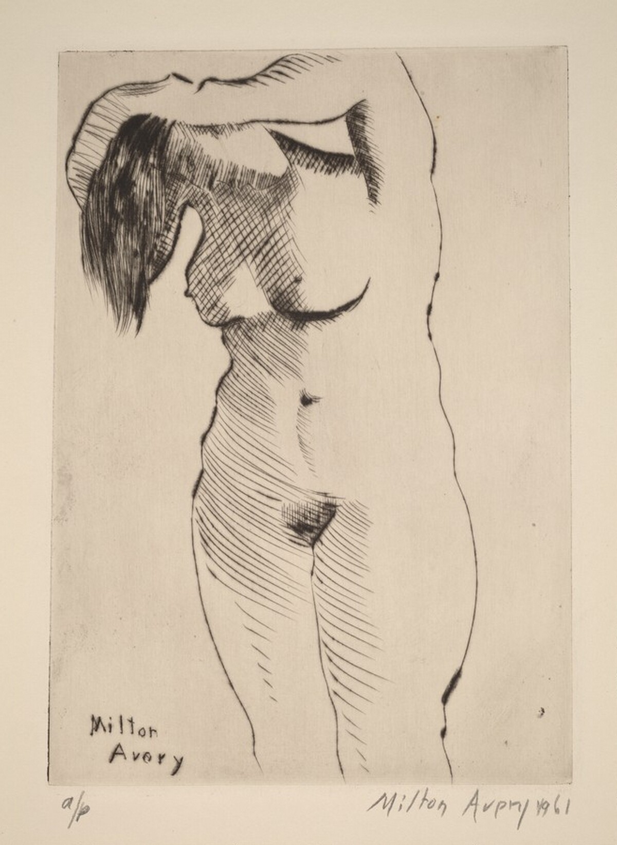 Nude Combing Hair by Milton Avery