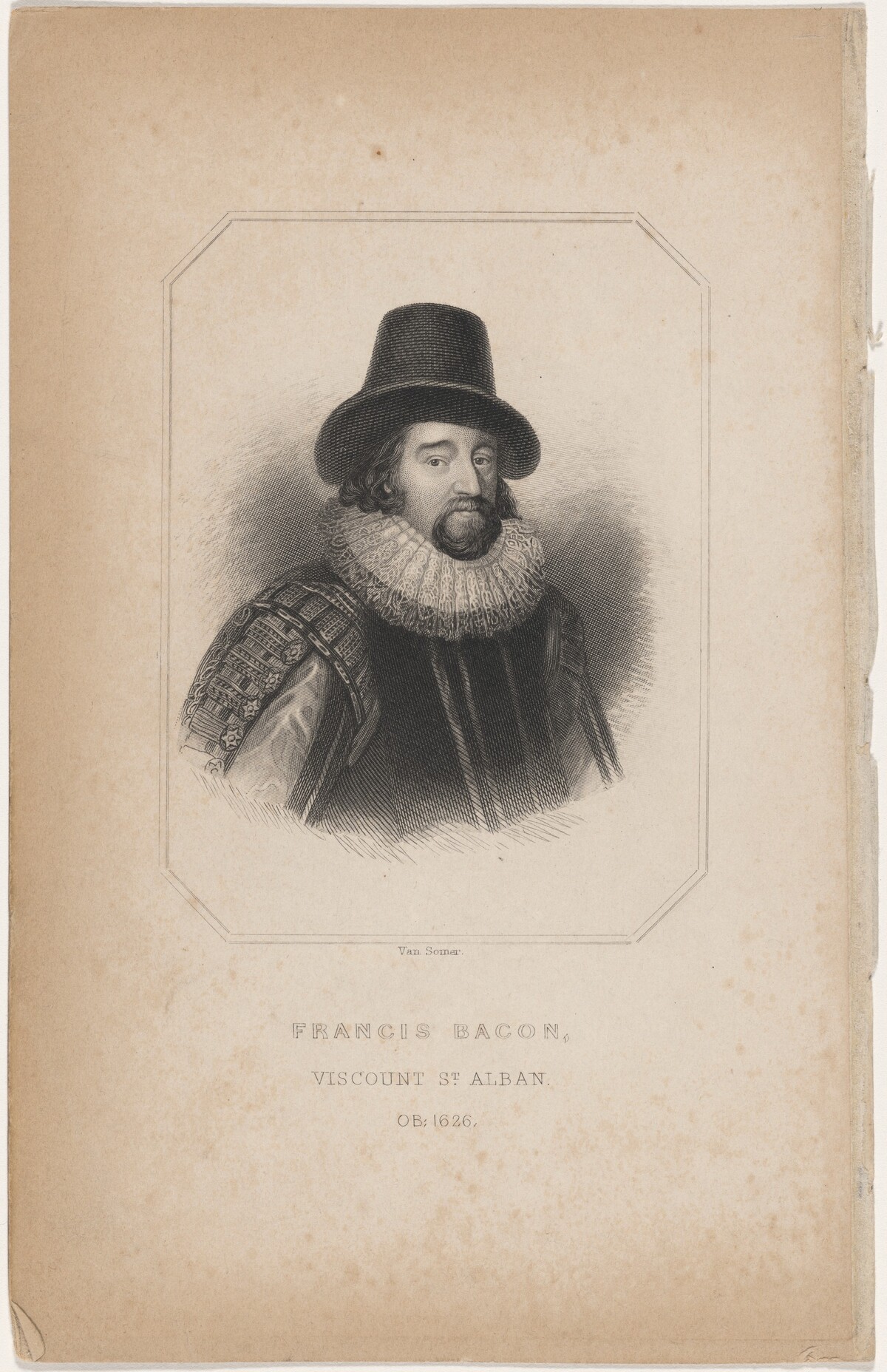 Francis Bacon, Viscount Saint Alban by after Paulus van Somer I