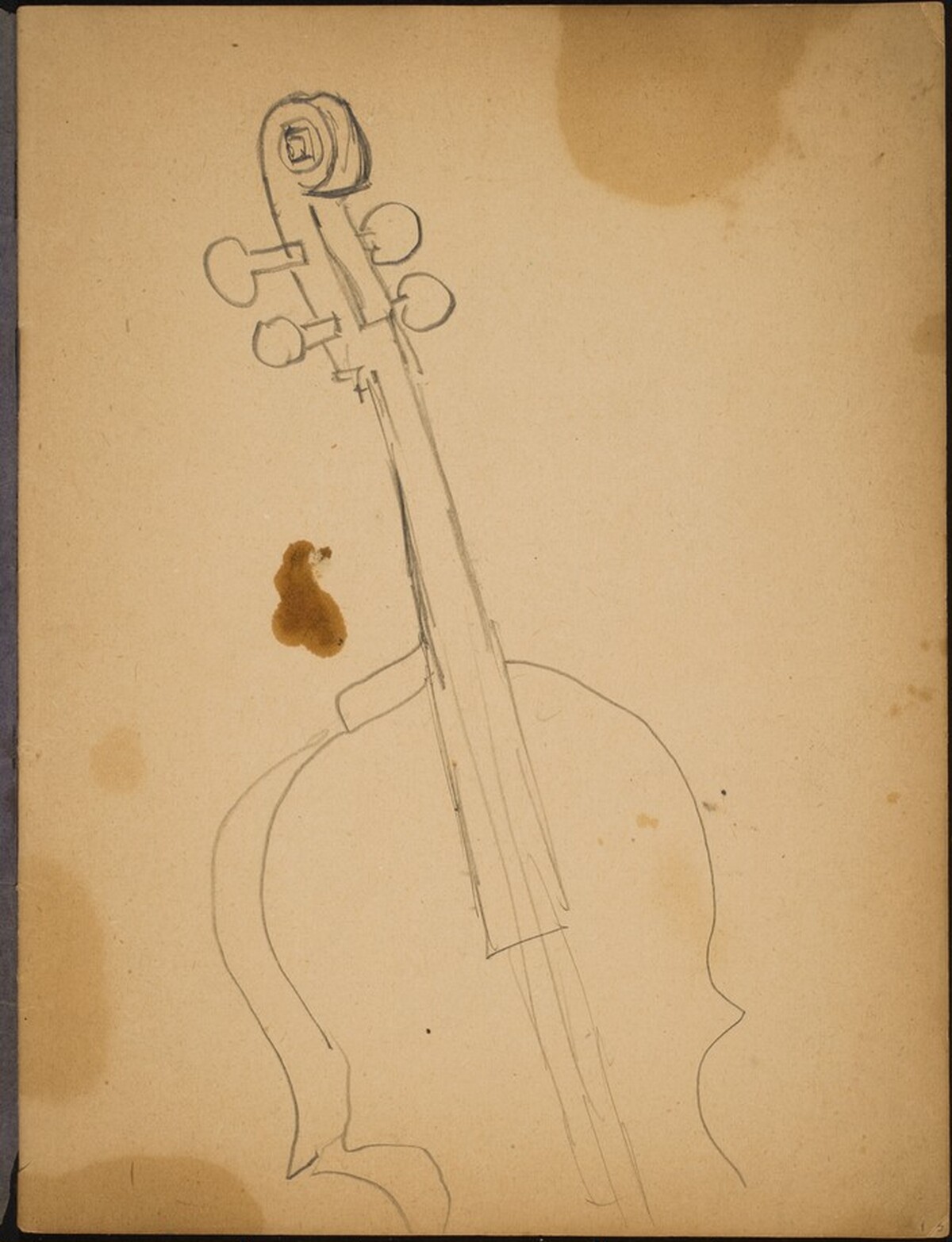 Detailstudie eines Violoncello (Study of a Violin) [p. 1] by Max Beckmann