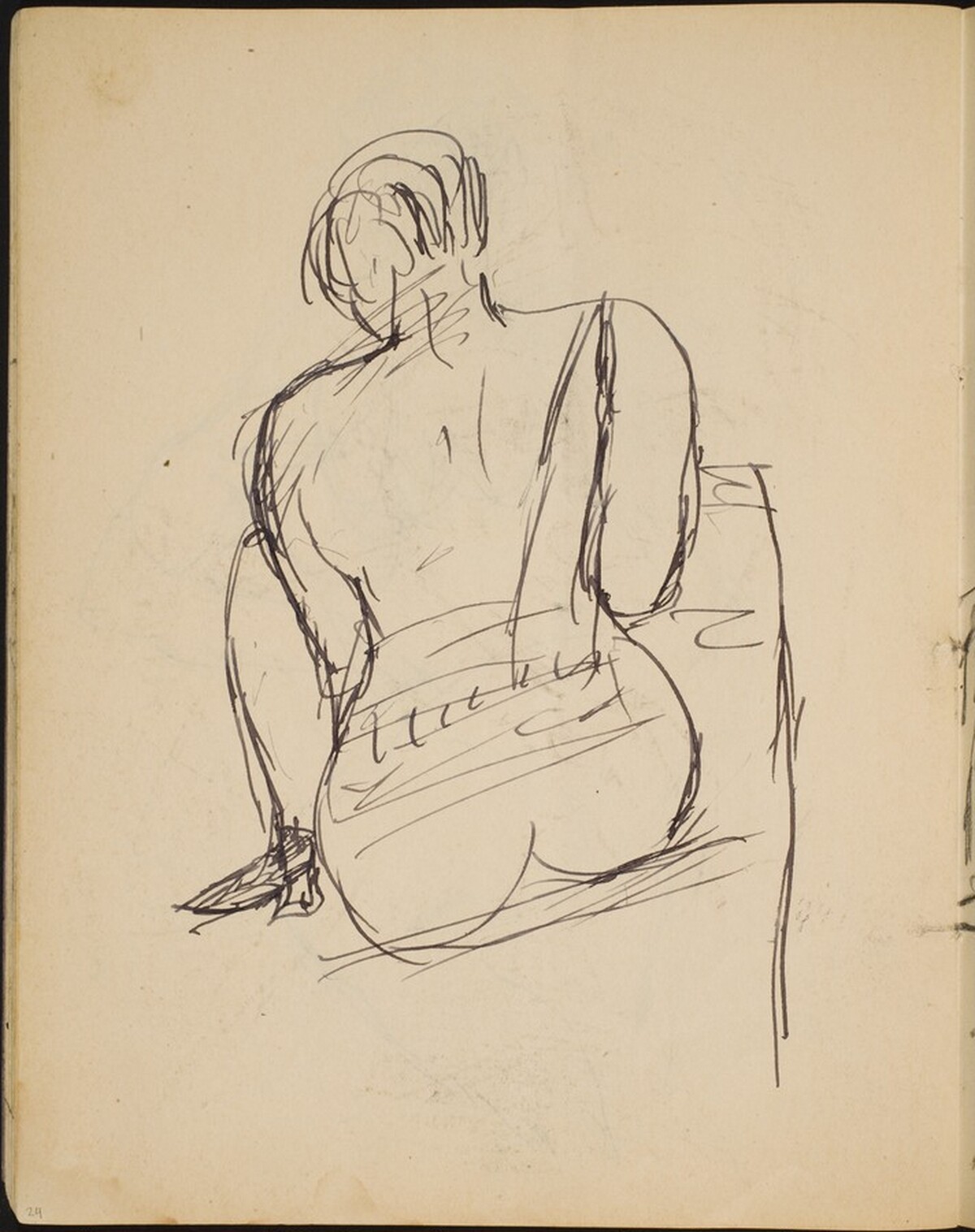 Sitzender Akt in Rückenansicht (Seated Nude from Behind) [p. 24] by Max Beckmann
