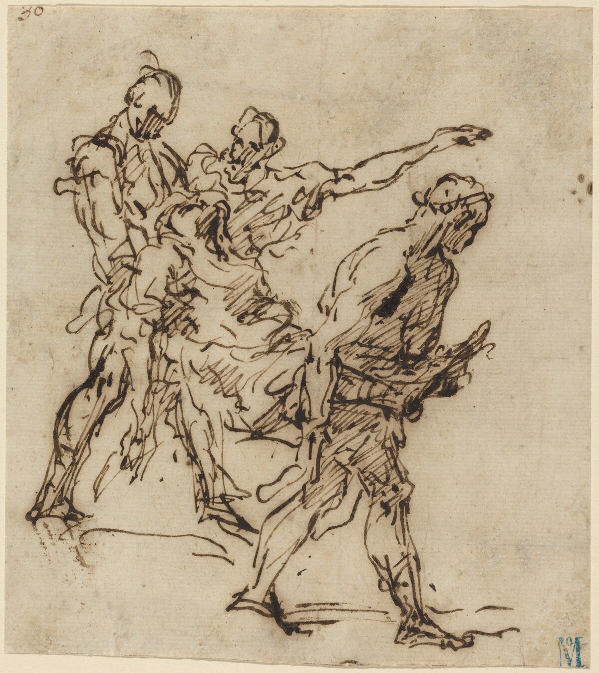Figures Carrying a Body by Italian 17th Century