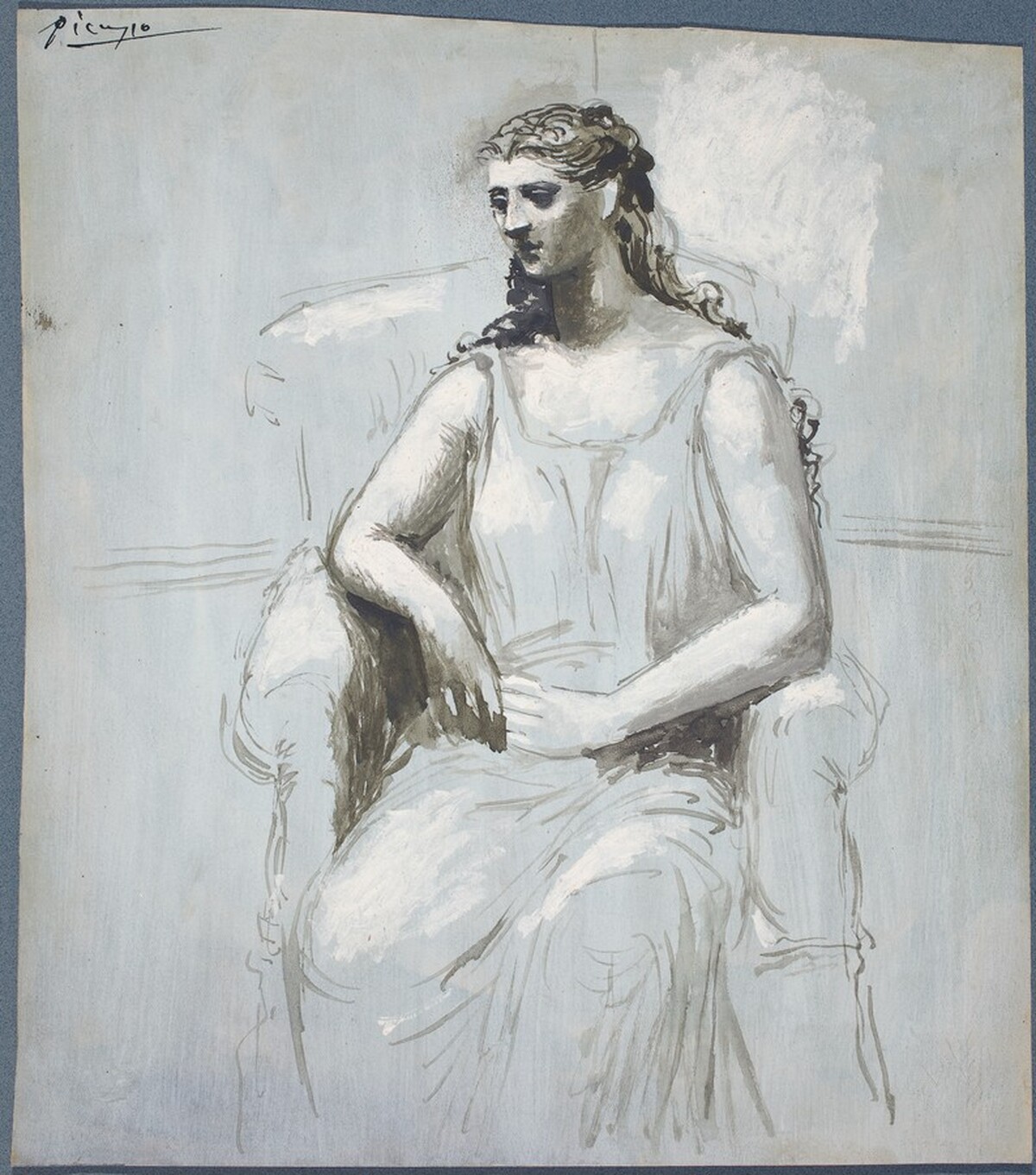 Young Woman Seated in an Armchair by Pablo Picasso
